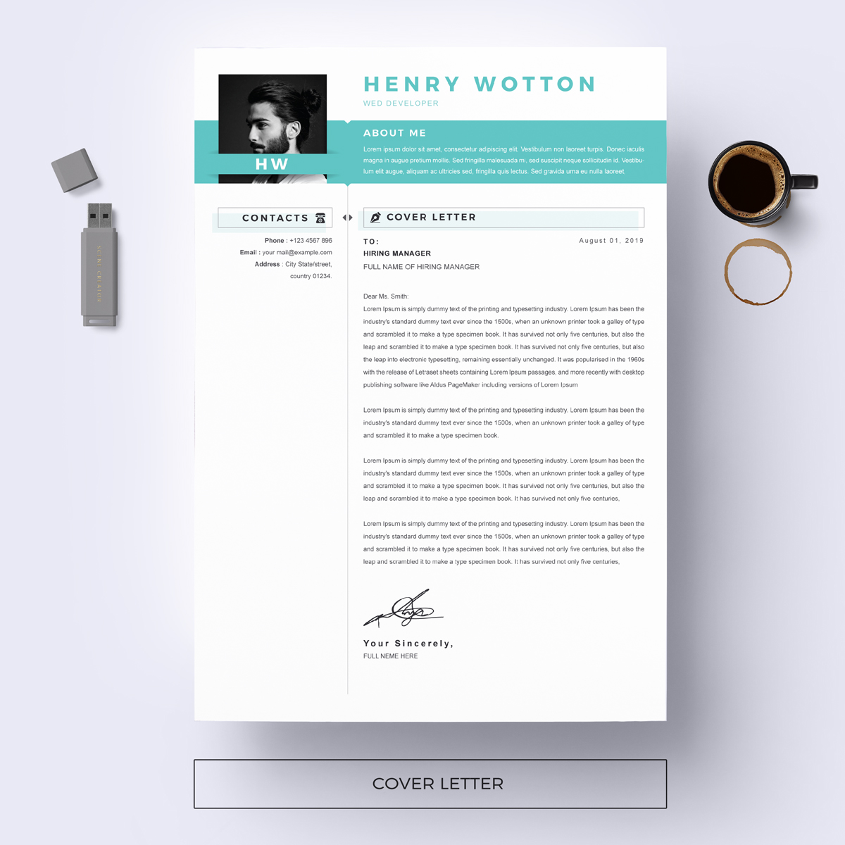 Download Резюме "Wotton Resume Template" / Wotton Resume Template - Резюме на тему графика a4 clean resume cv doc elegant template indesign infographic modern professional creative design minimal pages portfolio word us letter