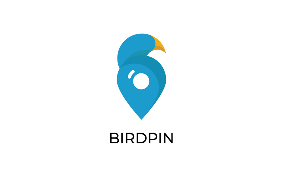 Download Шаблон логотипа "Birdpin Logo Template" / Birdpin Logo Template - Шаблон логотипа на тему графика advertising art logo bird pin booking colorful flying humming humming-bird outdoor nature wing print shop brand