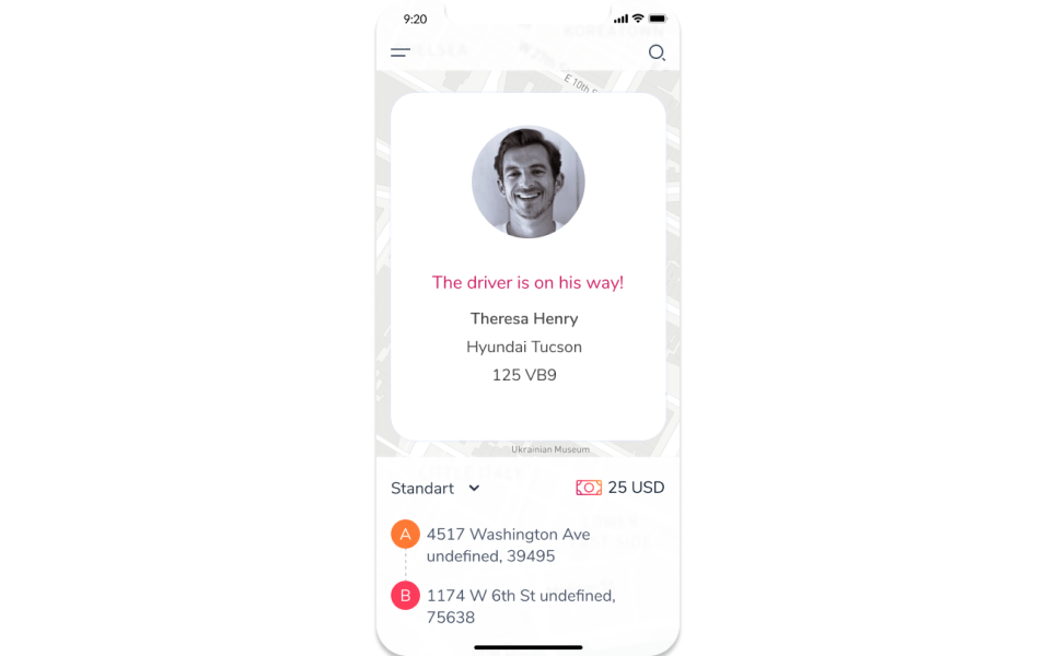 Download UI элементы "Taxi App Design UI Elements" / Taxi App Design UI Elements - UI элементы на тему графика taxi app startups