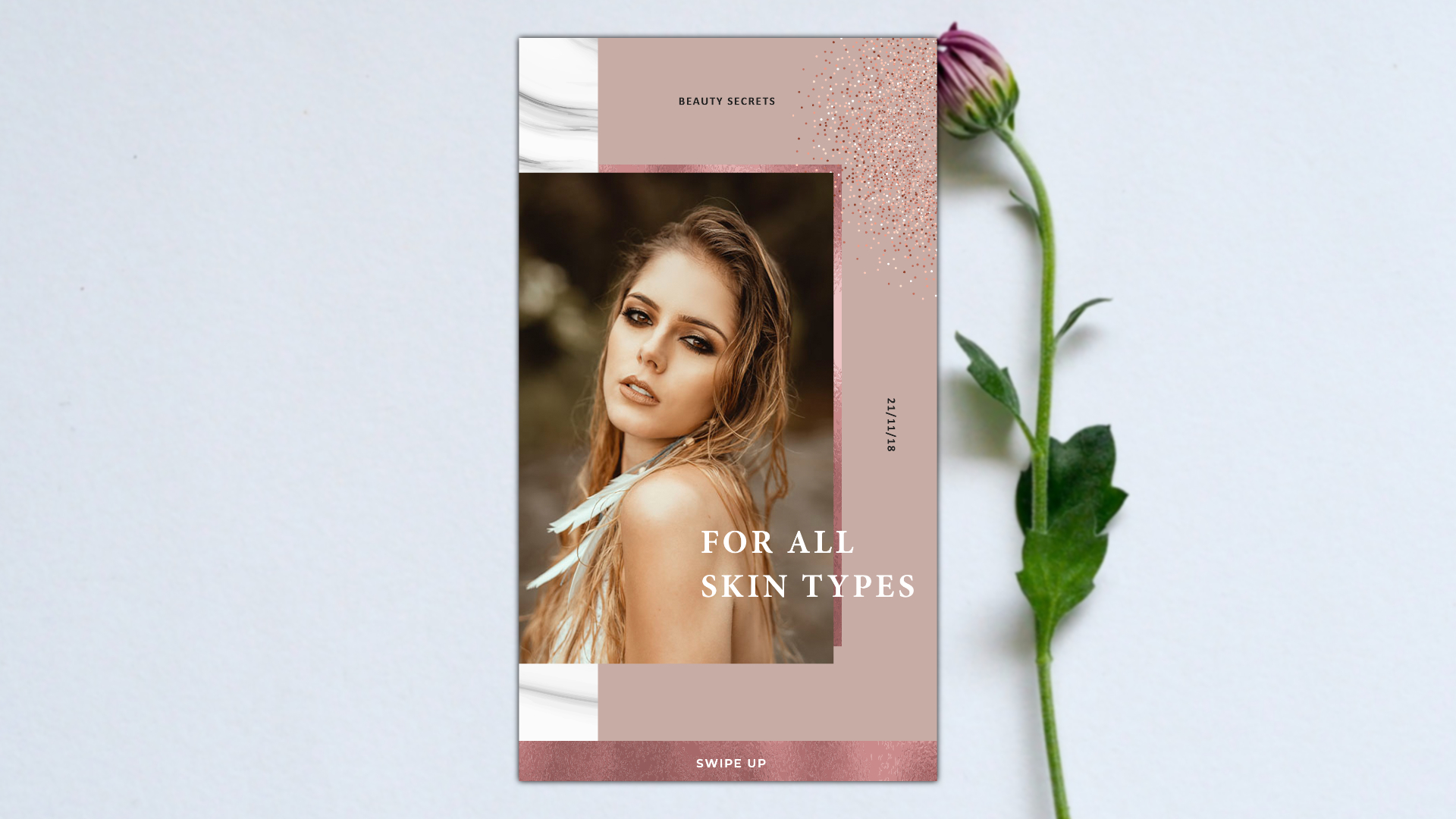 Download Шаблон для соцсетей "Instagram Beauty Template for Social Media" / Instagram Beauty Template for Social Media - Шаблон для соцсетей на тему графика instagram photo brand smm marketing stories