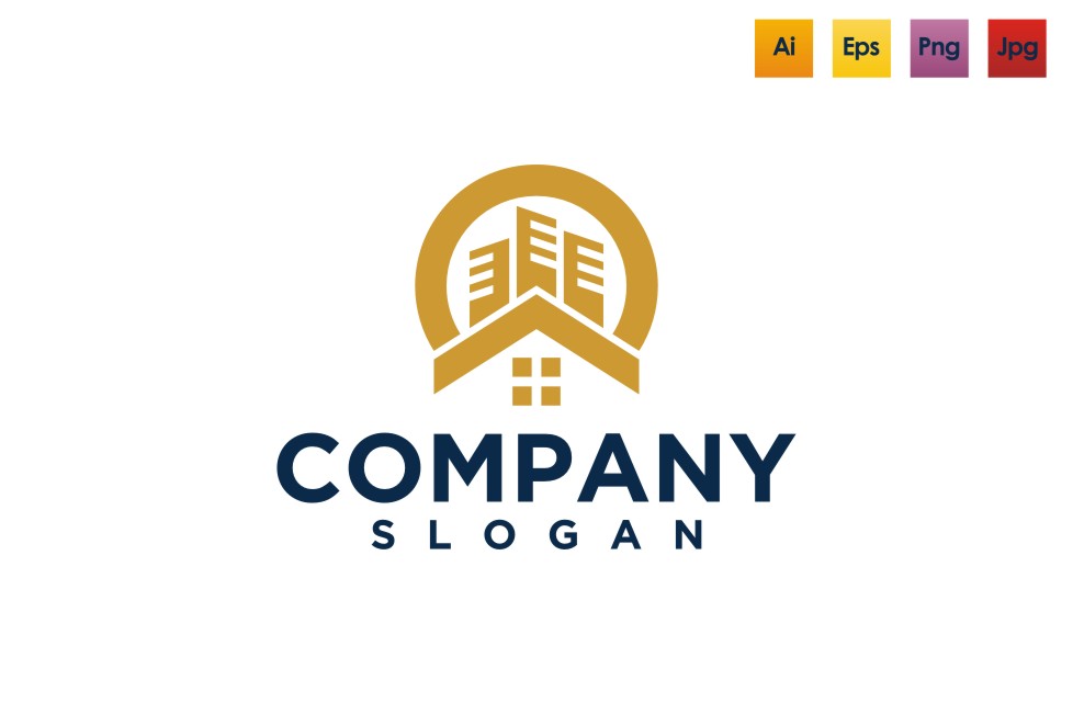 Download Шаблон логотипа "HOME BUILDING ROUNDED Logo Template" / HOME BUILDING ROUNDED Logo Template - Шаблон логотипа на тему графика 