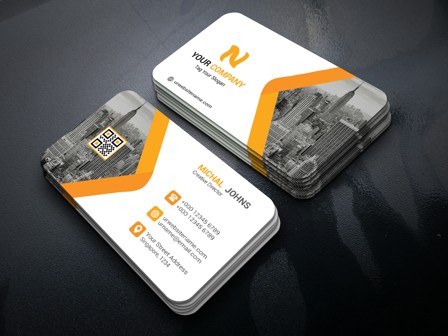 Download Фирменный стиль "Business Card - Corporate Identity Template" / Business Card - Corporate Identity Template - Фирменный стиль на тему графика corportae business card black blue brand clean cmyk color company corporate creative design designer green horizontal modern personal print ready