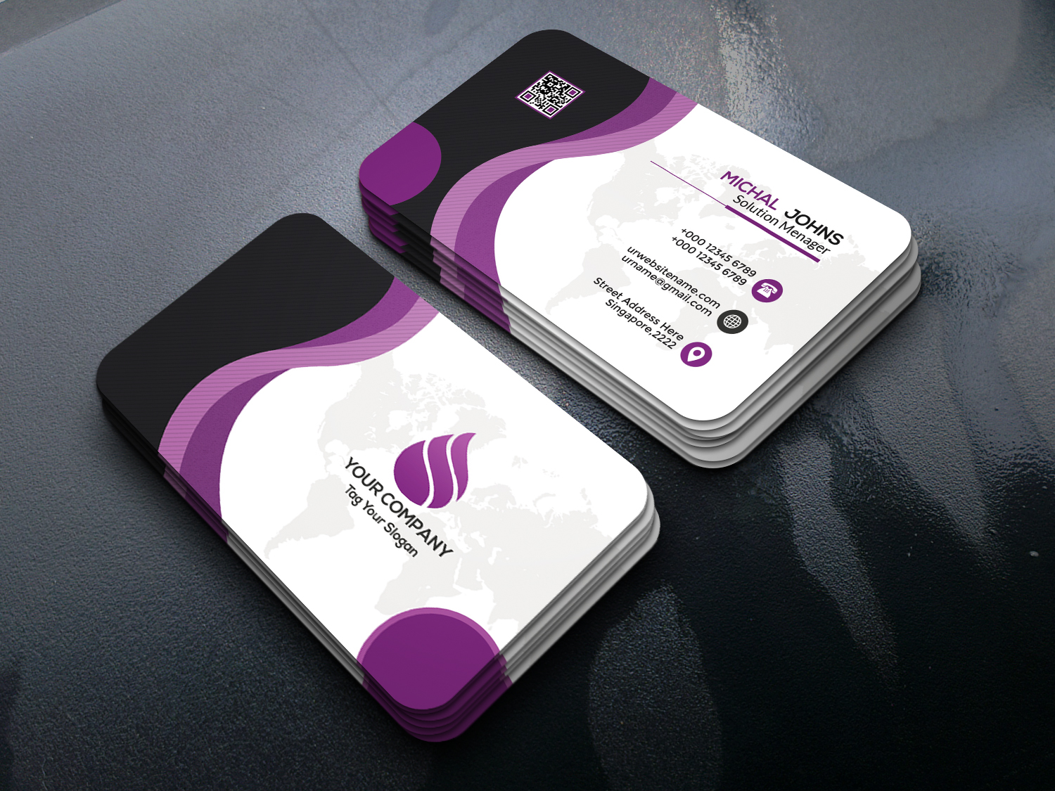 Download Фирменный стиль "Business Card - Corporate Identity Template" / Business Card - Corporate Identity Template - Фирменный стиль на тему графика black blue business card design clean corporate creative cyan elegant green line minimalist modern template orange personal photoshop print red