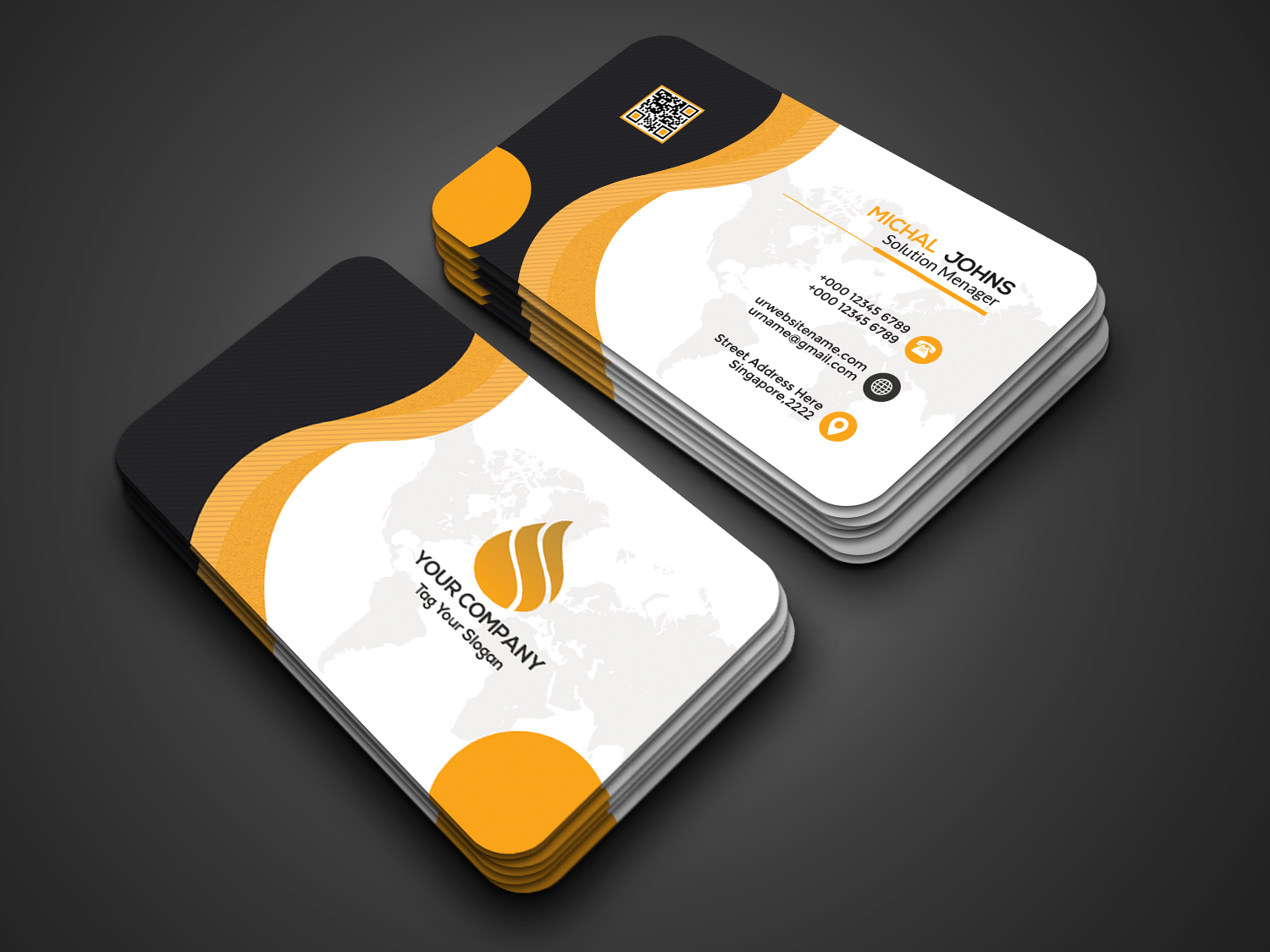 Download Фирменный стиль "Business Card - Corporate Identity Template" / Business Card - Corporate Identity Template - Фирменный стиль на тему графика black blue business card design clean corporate creative cyan elegant green line minimalist modern template orange personal photoshop print red