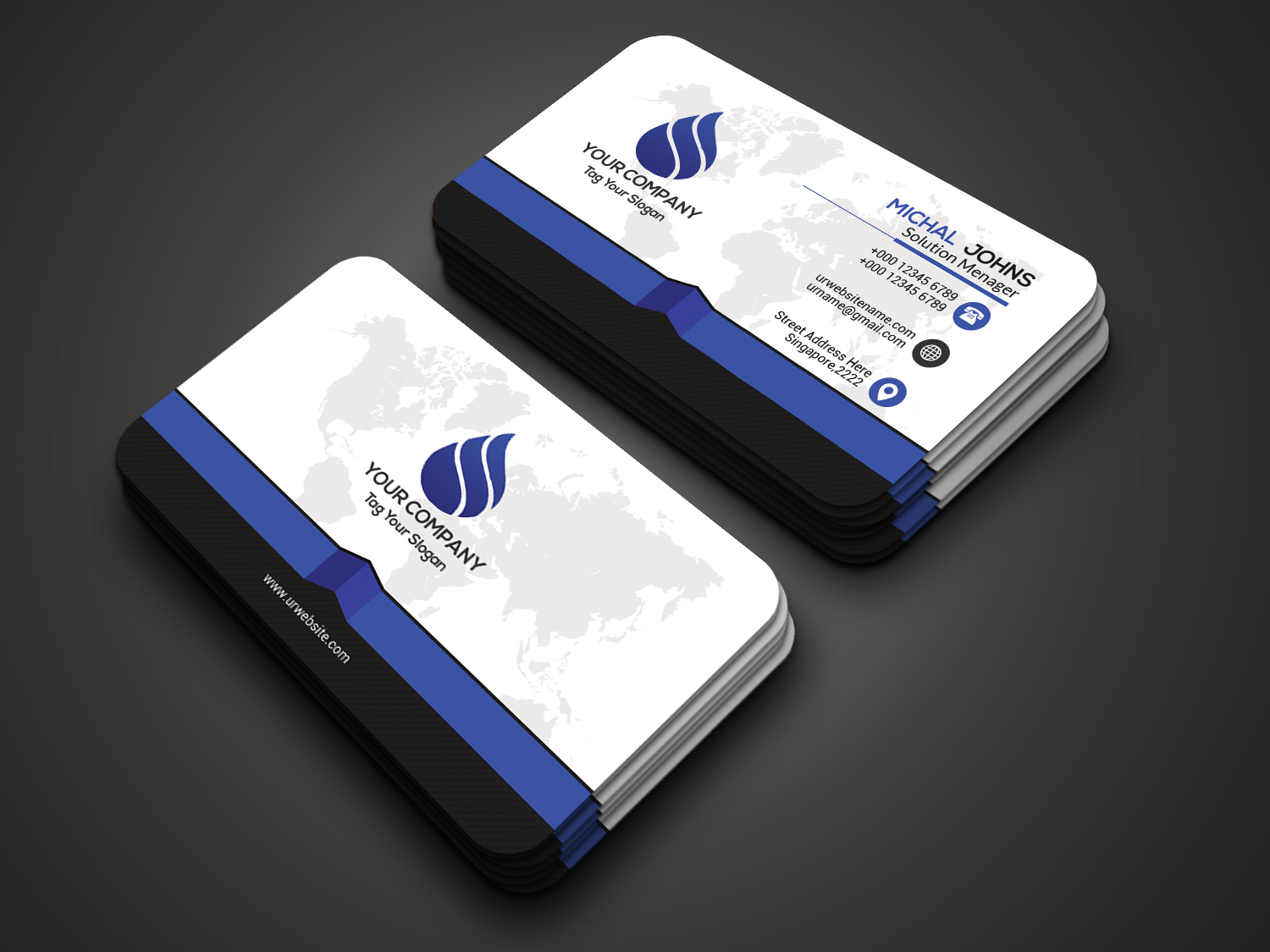 Download Фирменный стиль "Business Card - Corporate Identity Template" / Business Card - Corporate Identity Template - Фирменный стиль на тему графика black blue business card clean color colorful company name corporate creative design elegant green mono pattern personal pink print-ready professional