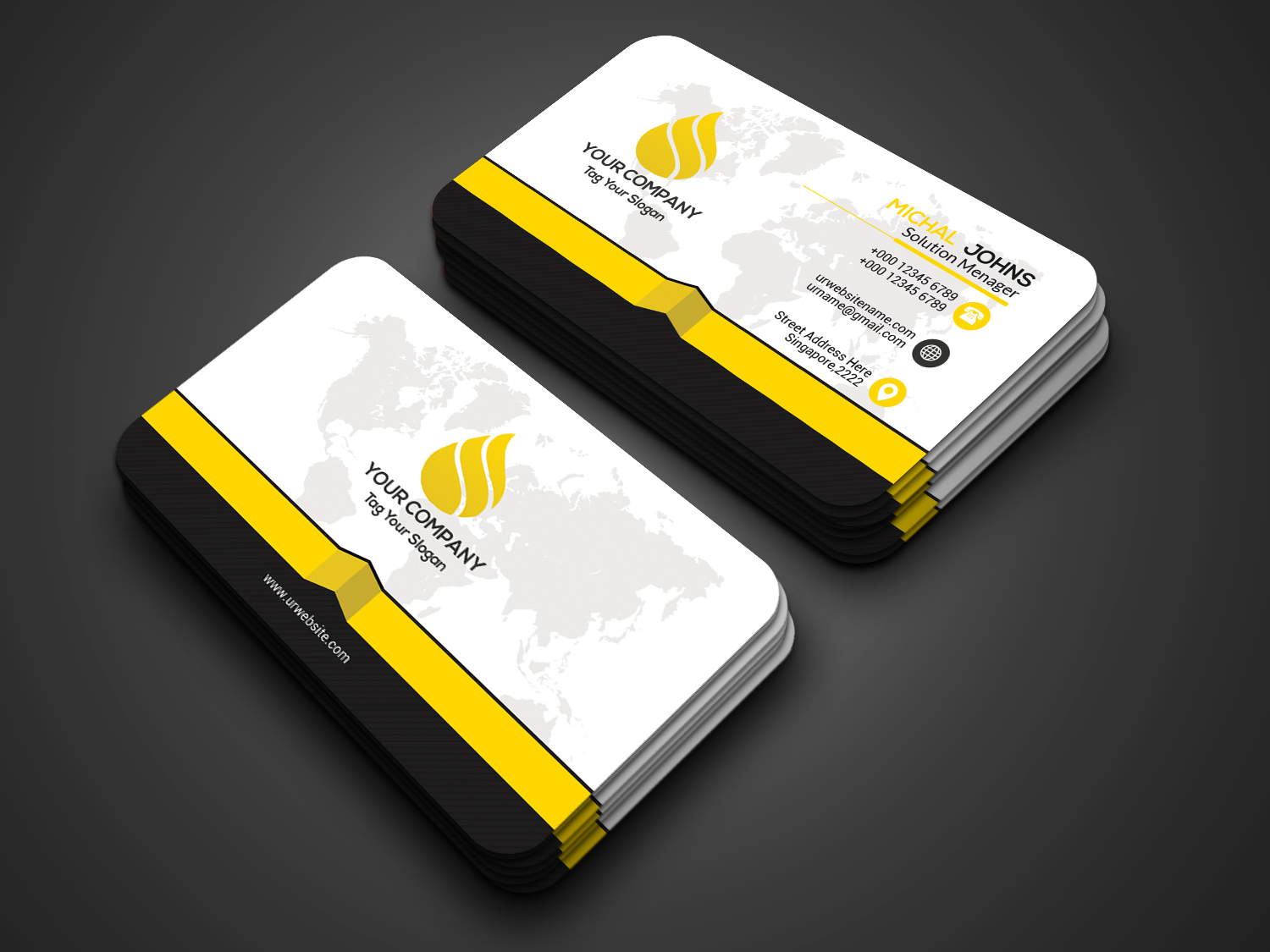 Download Фирменный стиль "Business Card - Corporate Identity Template" / Business Card - Corporate Identity Template - Фирменный стиль на тему графика black blue business card clean color colorful company name corporate creative design elegant green mono pattern personal pink print-ready professional