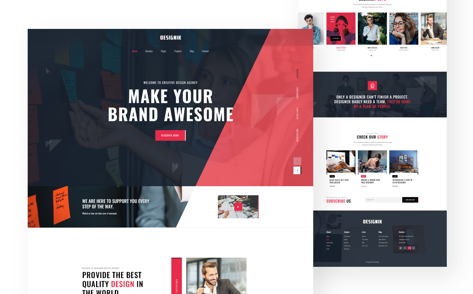 Download PSD шаблон "Digital Agency Website Landing Page PSD Template" / Digital Agency Website Landing Page PSD Template - PSD шаблон на тему графика agency website template psd digital web theme kit creative clean modern