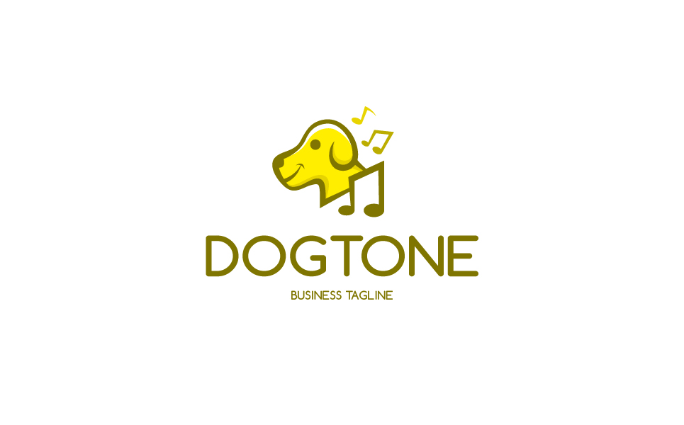 Download Шаблон логотипа "Dog Music Logo Template" / Dog Music Logo Template - Шаблон логотипа на тему графика pet animal dog cute playful song sing music fun happy grooming theraphy media studio entertainment brand branding business company veterinary