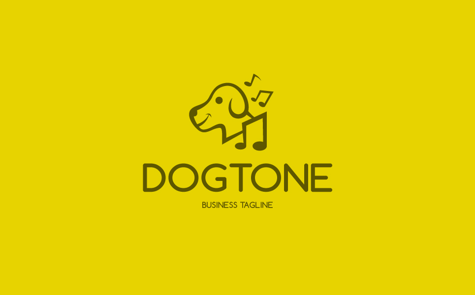 Download Шаблон логотипа "Dog Music Logo Template" / Dog Music Logo Template - Шаблон логотипа на тему графика pet animal dog cute playful song sing music fun happy grooming theraphy media studio entertainment brand branding business company veterinary