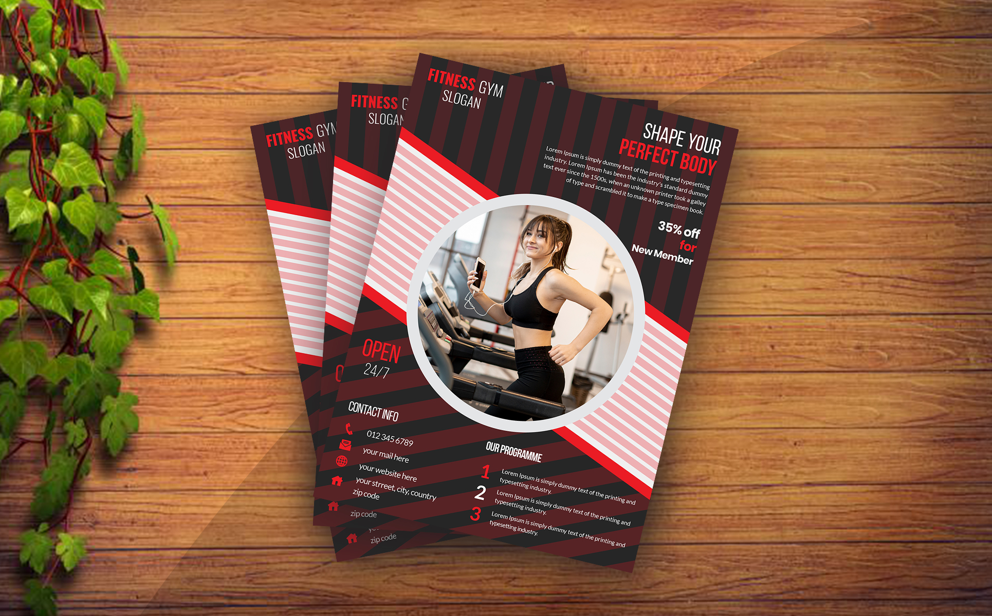 Download Фирменный стиль "Gym Fitness Flyer Design - Corporate Identity Template" / Gym Fitness Flyer Design - Corporate Identity Template - Фирменный стиль на тему графика gym,flyer,fitness,banner,poster,ads,advert,promotion,modern,workout,design,template,elegant