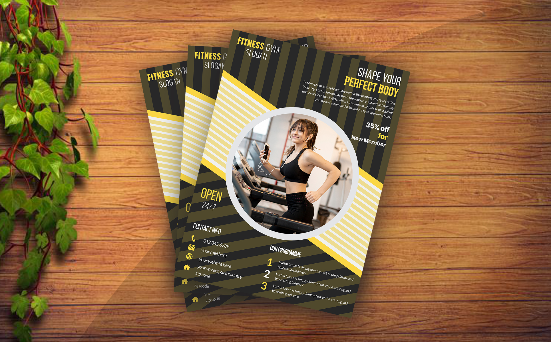 Download Фирменный стиль "Gym Fitness Flyer Design - Corporate Identity Template" / Gym Fitness Flyer Design - Corporate Identity Template - Фирменный стиль на тему графика gym,flyer,fitness,banner,poster,ads,advert,promotion,modern,workout,design,template,elegant