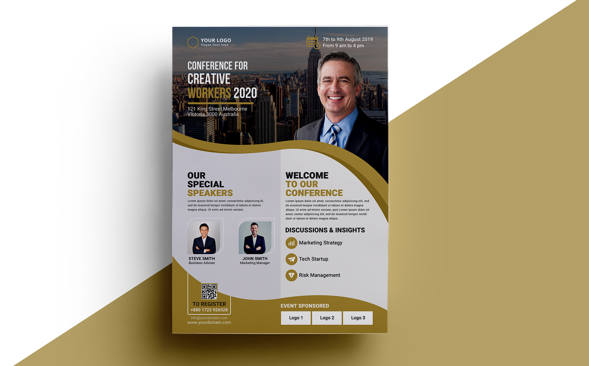 Download Фирменный стиль "CONFERENCE FLYER - Corporate Identity Template" / CONFERENCE FLYER - Corporate Identity Template - Фирменный стиль на тему графика a4 annual business company conference conference flyer convention corporate flyer event expo leaflet magazine marketing meeting multipurpose newspaper pamphlet poster