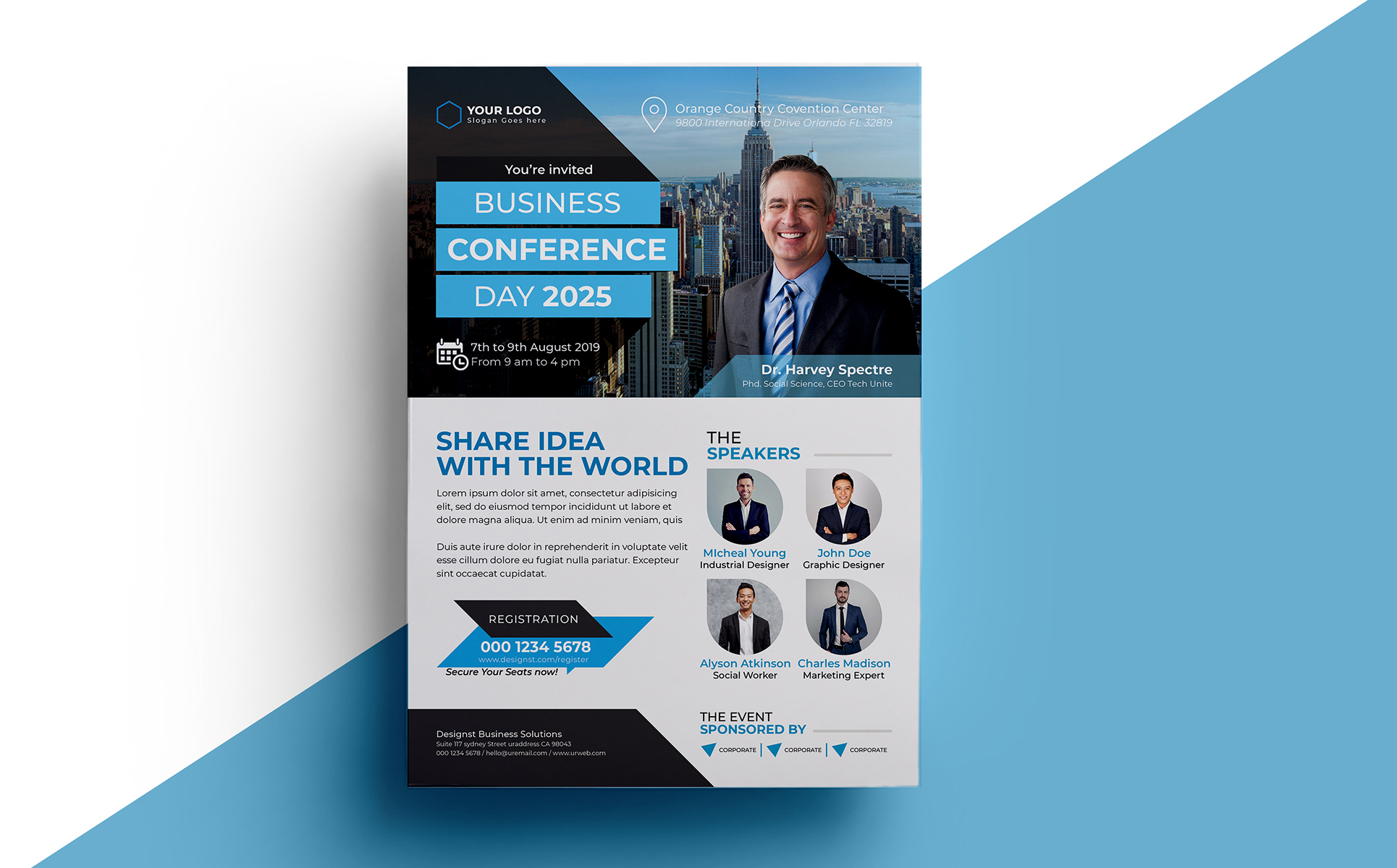 Download Фирменный стиль "CONFERENCE FLYER 04 - Corporate Identity Template" / CONFERENCE FLYER 04 - Corporate Identity Template - Фирменный стиль на тему графика a4 annual business company conference conference flyer convention corporate flyer event expo leaflet magazine marketing meeting multipurpose newspaper pamphlet poster