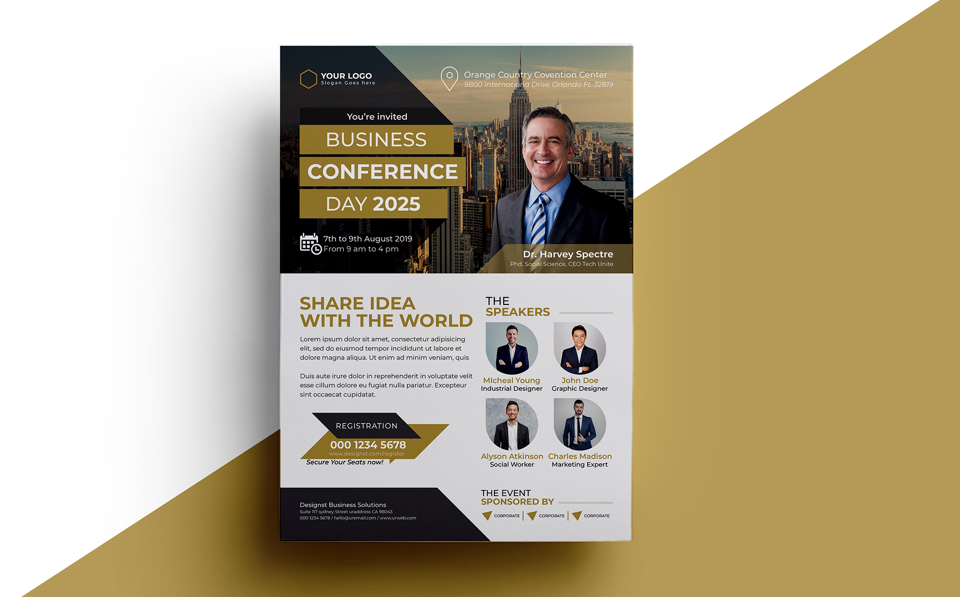 Download Фирменный стиль "CONFERENCE FLYER 04 - Corporate Identity Template" / CONFERENCE FLYER 04 - Corporate Identity Template - Фирменный стиль на тему графика a4 annual business company conference conference flyer convention corporate flyer event expo leaflet magazine marketing meeting multipurpose newspaper pamphlet poster