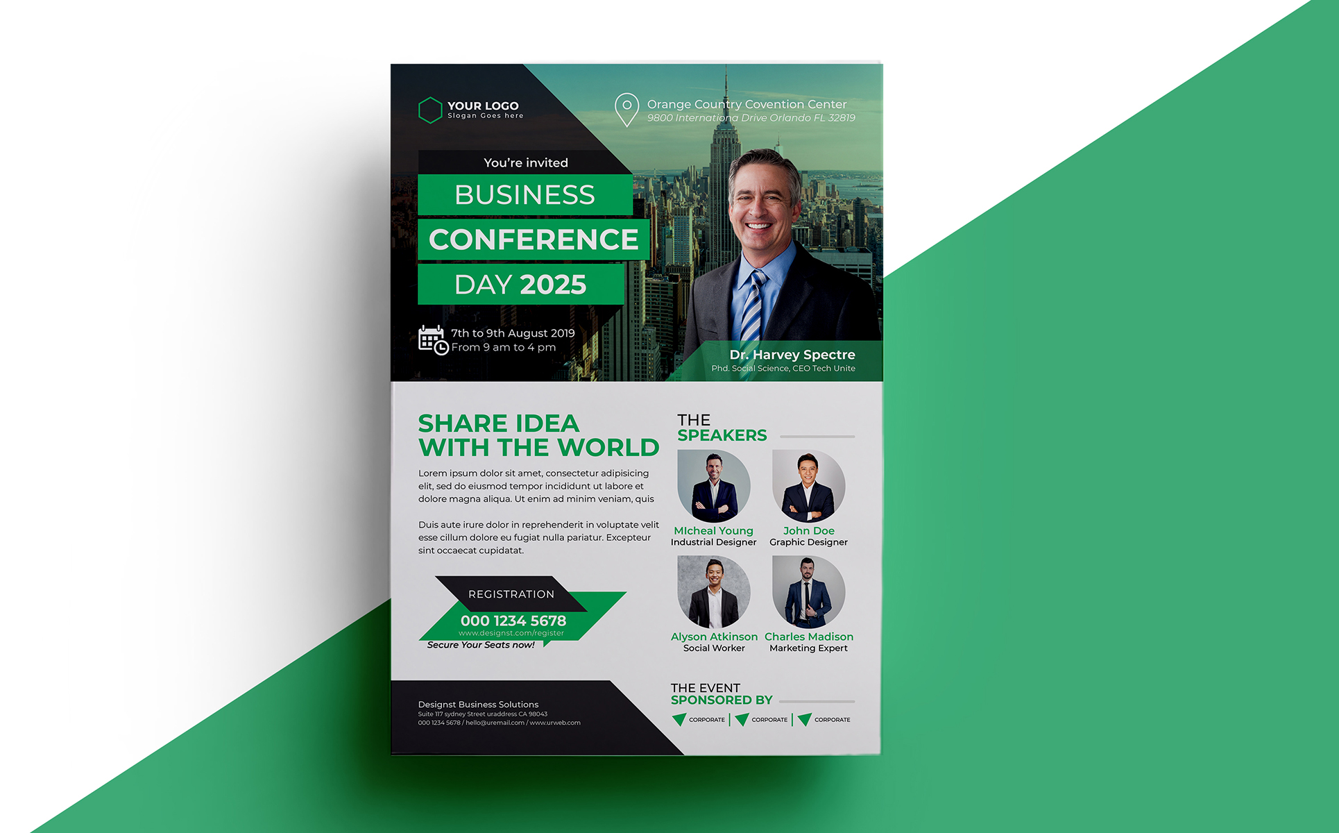 Download Фирменный стиль "CONFERENCE FLYER 04 - Corporate Identity Template" / CONFERENCE FLYER 04 - Corporate Identity Template - Фирменный стиль на тему графика a4 annual business company conference conference flyer convention corporate flyer event expo leaflet magazine marketing meeting multipurpose newspaper pamphlet poster