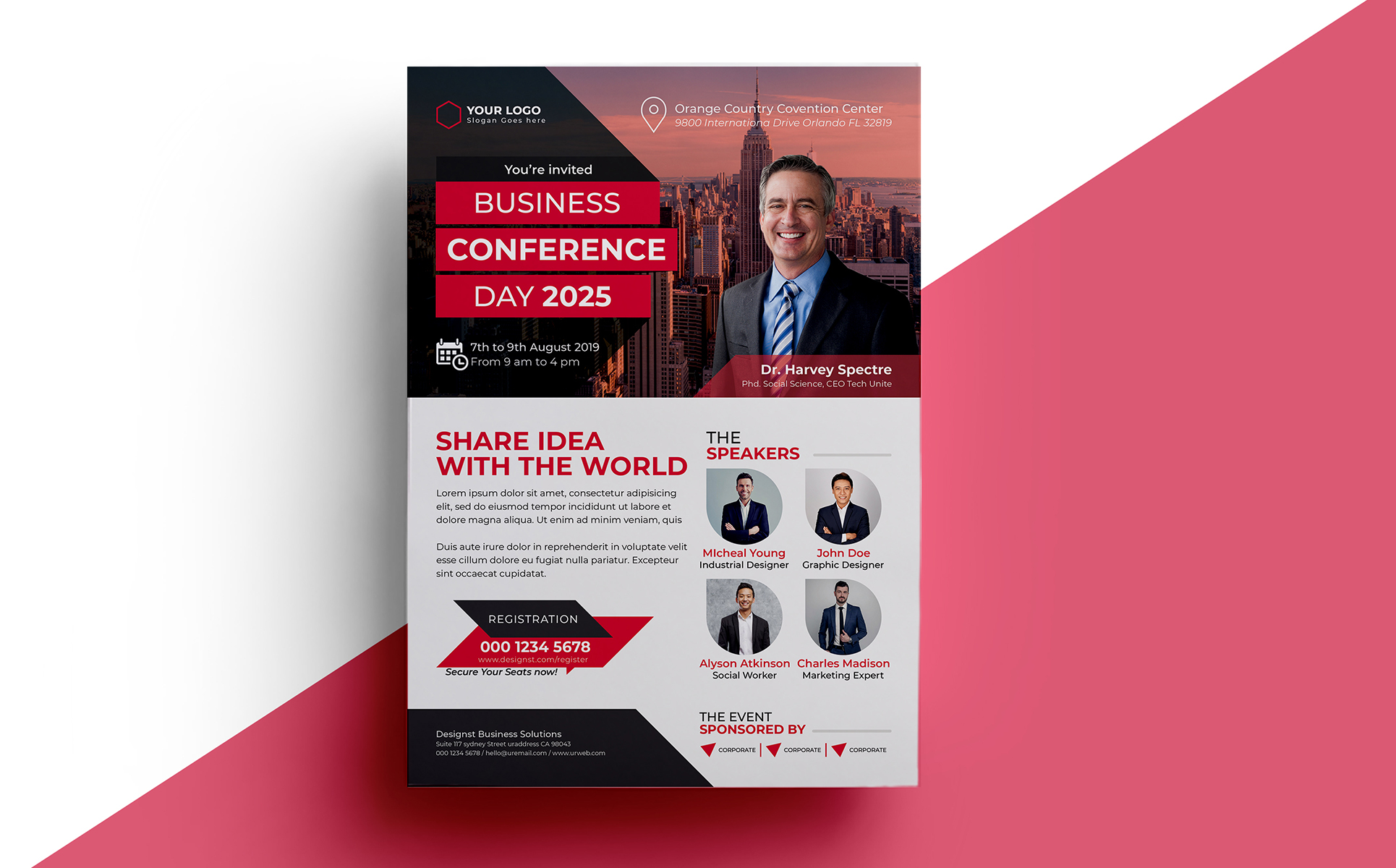 Download Фирменный стиль "CONFERENCE FLYER 04 - Corporate Identity Template" / CONFERENCE FLYER 04 - Corporate Identity Template - Фирменный стиль на тему графика a4 annual business company conference conference flyer convention corporate flyer event expo leaflet magazine marketing meeting multipurpose newspaper pamphlet poster