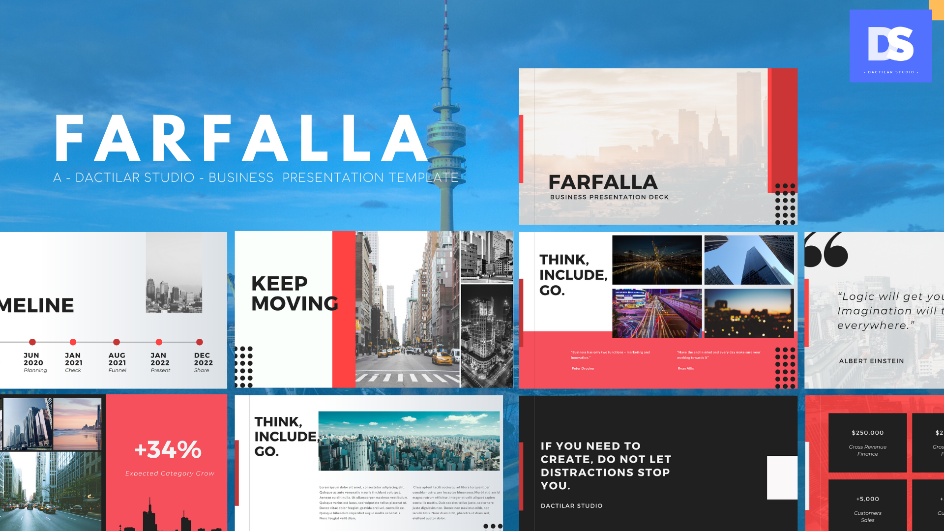 Farfalla PowerPoint Template - Business Presentation PowerPoint Template