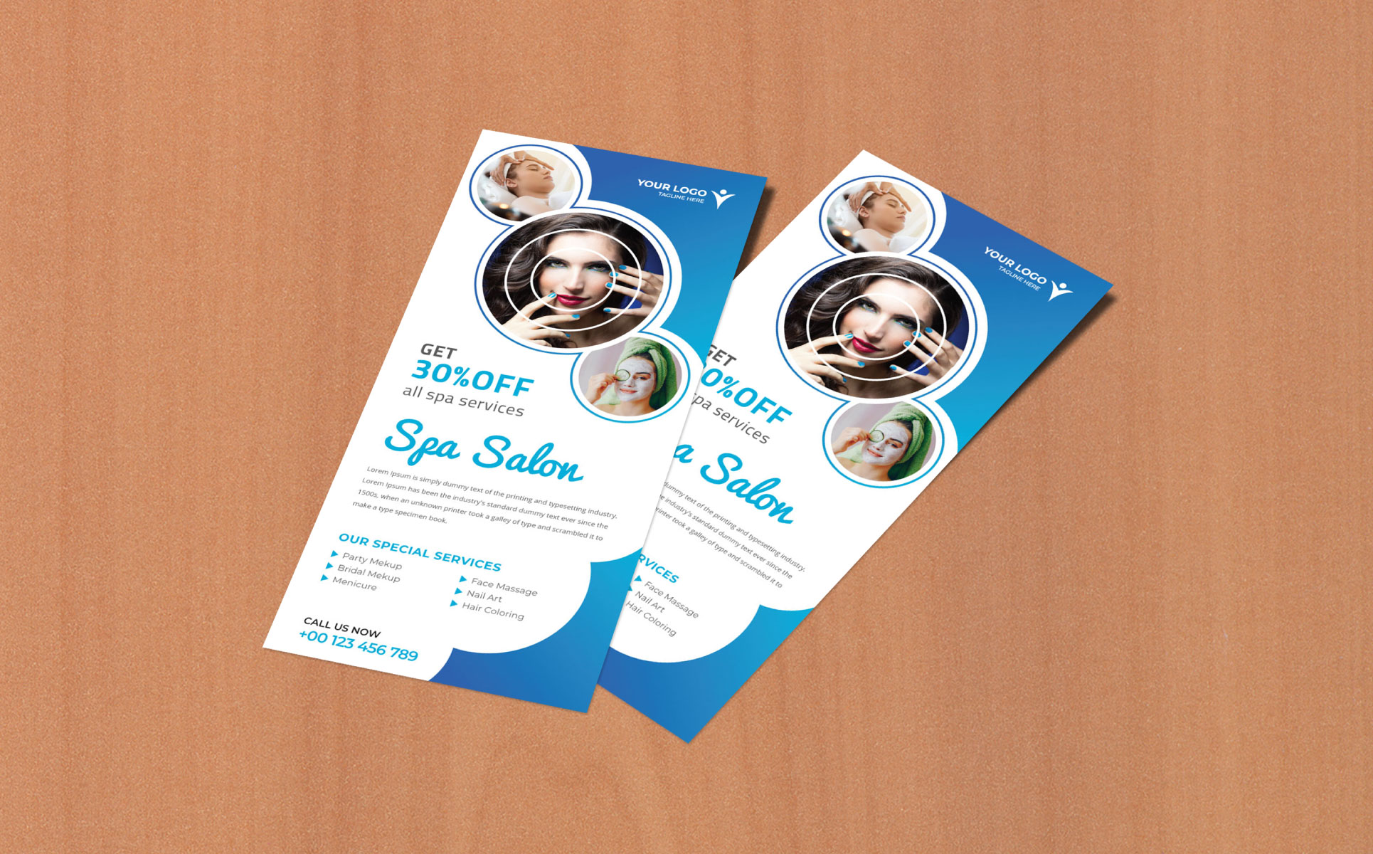 Download Фирменный стиль "Spa DL Rack Card - Corporate Identity Template" / Spa DL Rack Card - Corporate Identity Template - Фирменный стиль на тему графика spa rack card template dl flyer business salon beauty relux color design eps vector corporate brand offer fashion discount logo