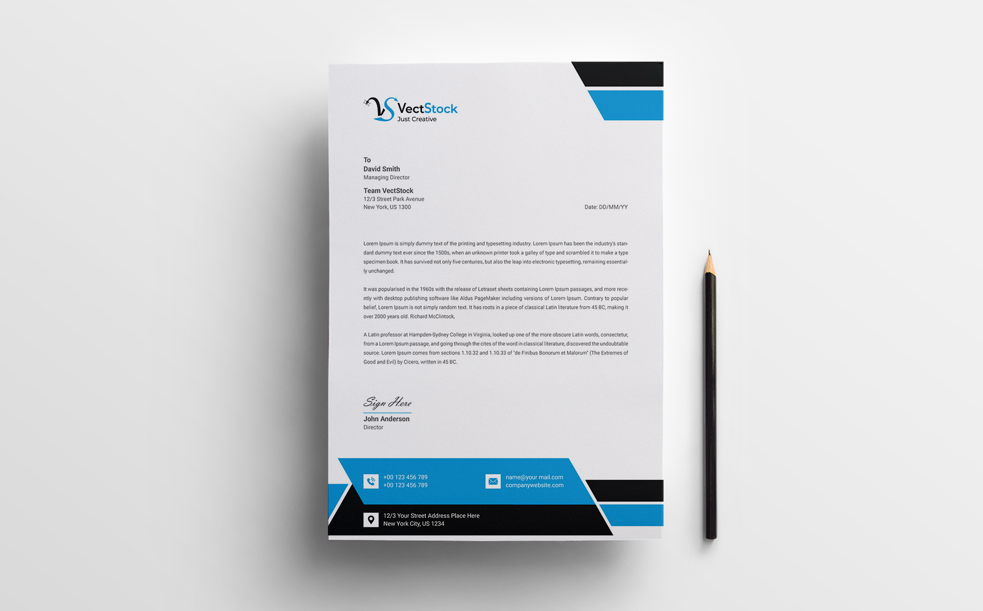 Download Фирменный стиль "Letterhead - Corporate Identity Template" / Letterhead - Corporate Identity Template - Фирменный стиль на тему графика business letterhead corporate creative elegent english style eps graphic illustrator landscape letterhead design pad modern design official print professional shape