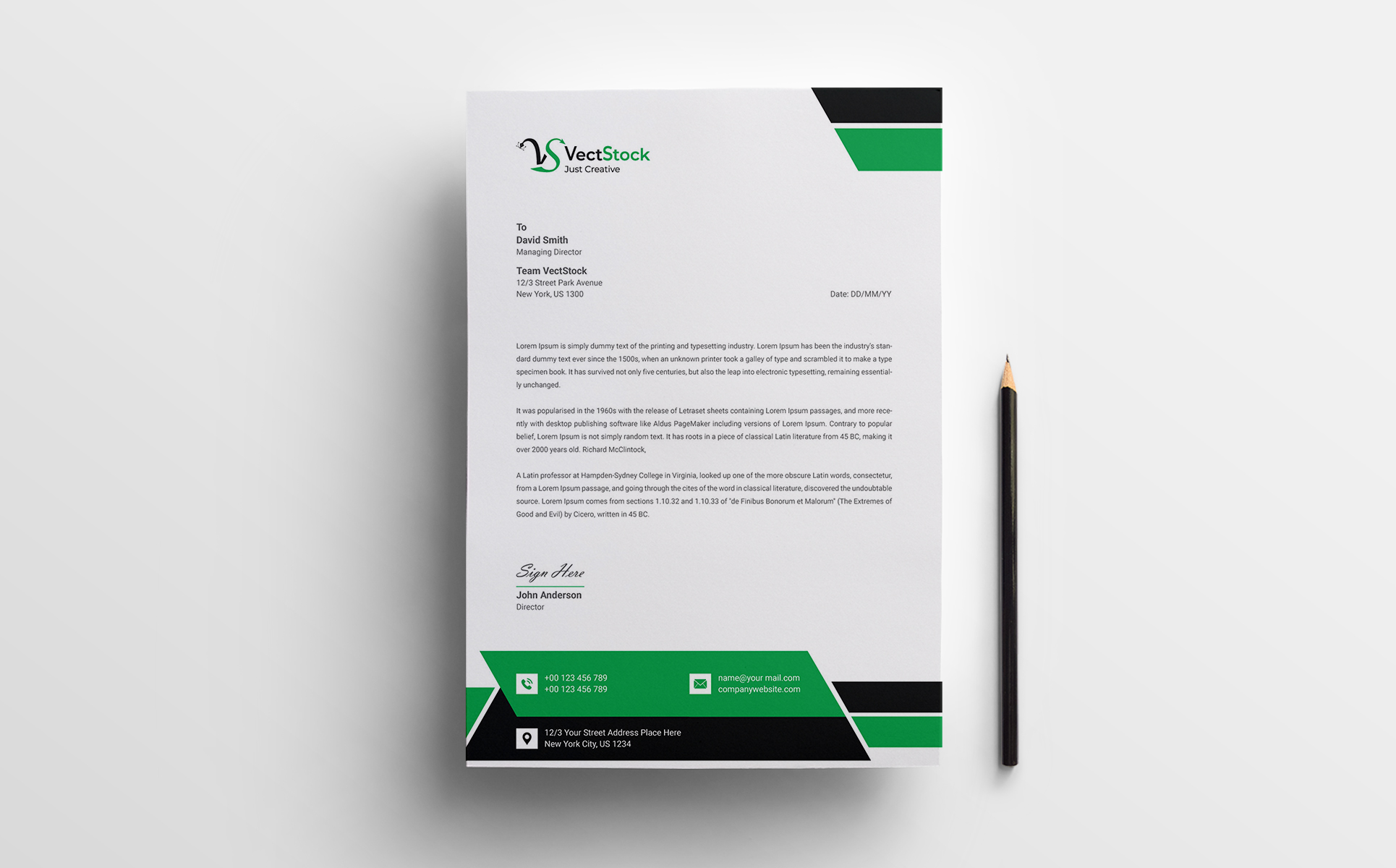 Download Фирменный стиль "Letterhead - Corporate Identity Template" / Letterhead - Corporate Identity Template - Фирменный стиль на тему графика business letterhead corporate creative elegent english style eps graphic illustrator landscape letterhead design pad modern design official print professional shape
