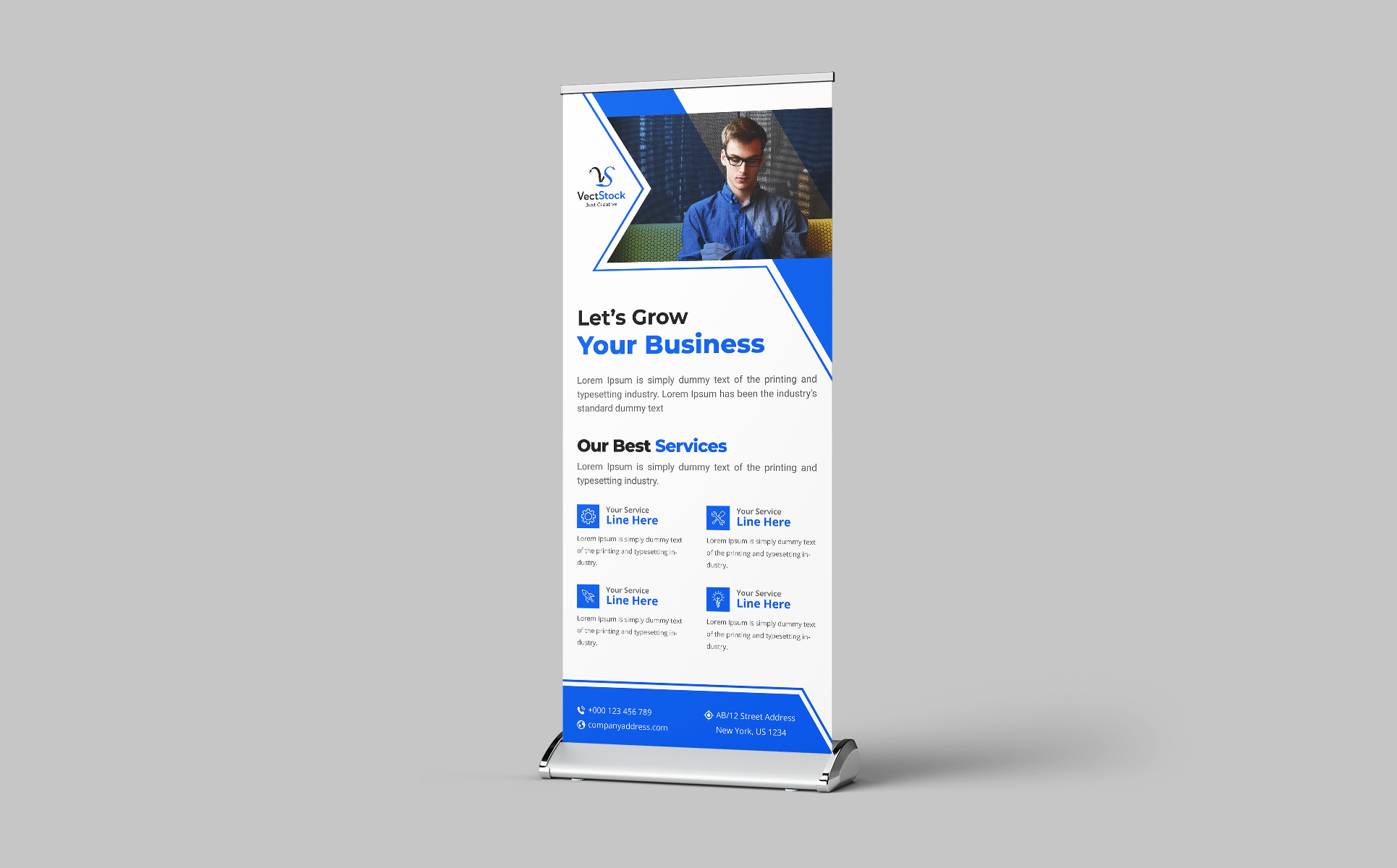 Download Фирменный стиль "Business Roll Up Banner - Corporate Identity Template" / Business Roll Up Banner - Corporate Identity Template - Фирменный стиль на тему графика banner abstract signage stand banner board business corporate bundle set collection display identity information mock up modern presentation ribbon roll