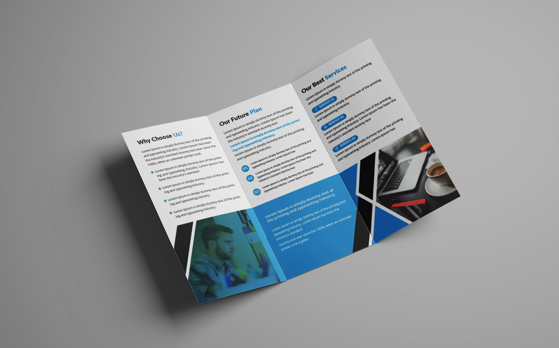 Download Фирменный стиль "Trifold Brochure - Corporate Identity Template" / Trifold Brochure - Corporate Identity Template - Фирменный стиль на тему графика brochure tri-fold brochure flyer poster business template template catalog corporate trifold bifold print page trend tri flyer cover identity company