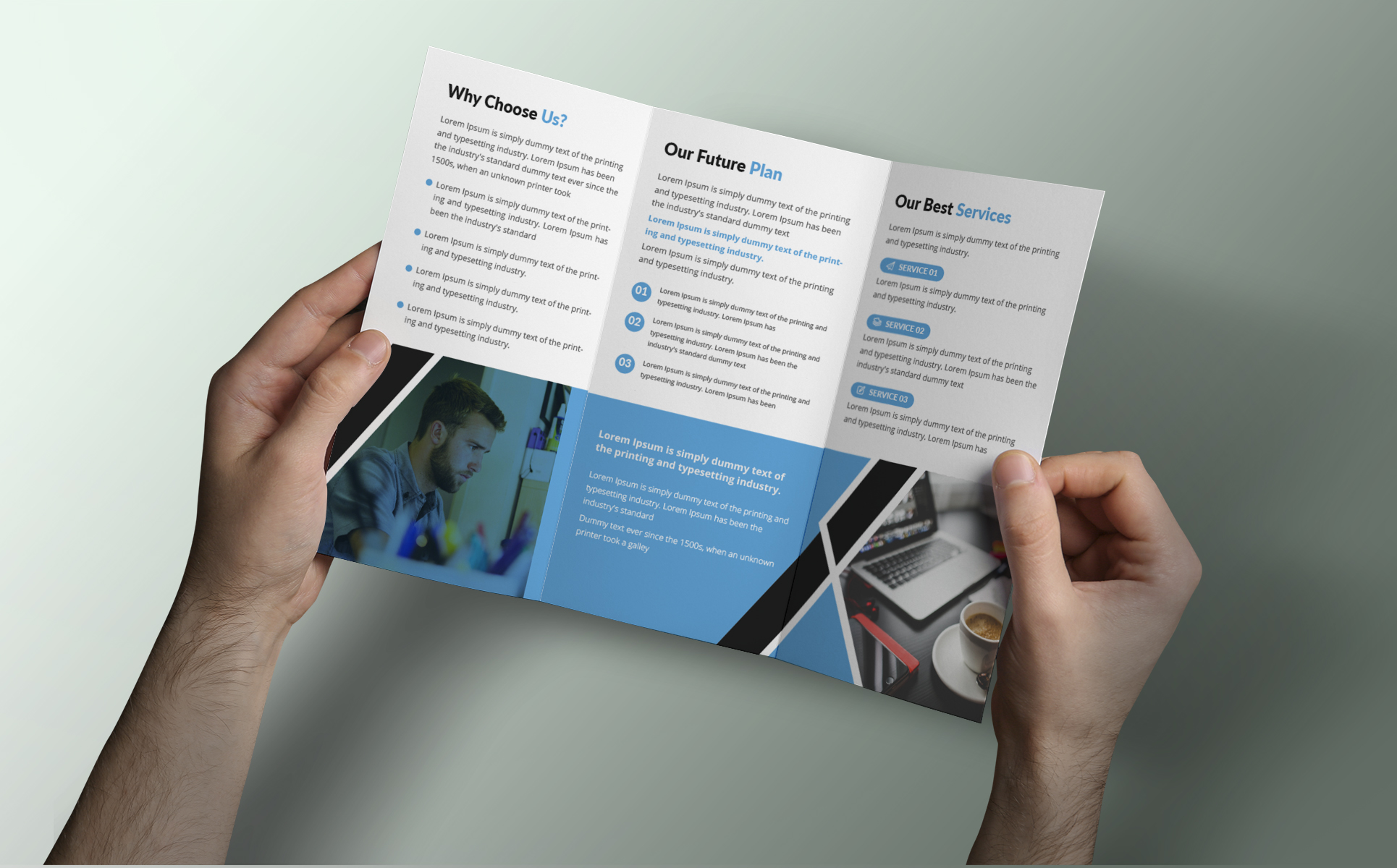 Download Фирменный стиль "Trifold Brochure - Corporate Identity Template" / Trifold Brochure - Corporate Identity Template - Фирменный стиль на тему графика brochure tri-fold brochure flyer poster business template template catalog corporate trifold bifold print page trend tri flyer cover identity company