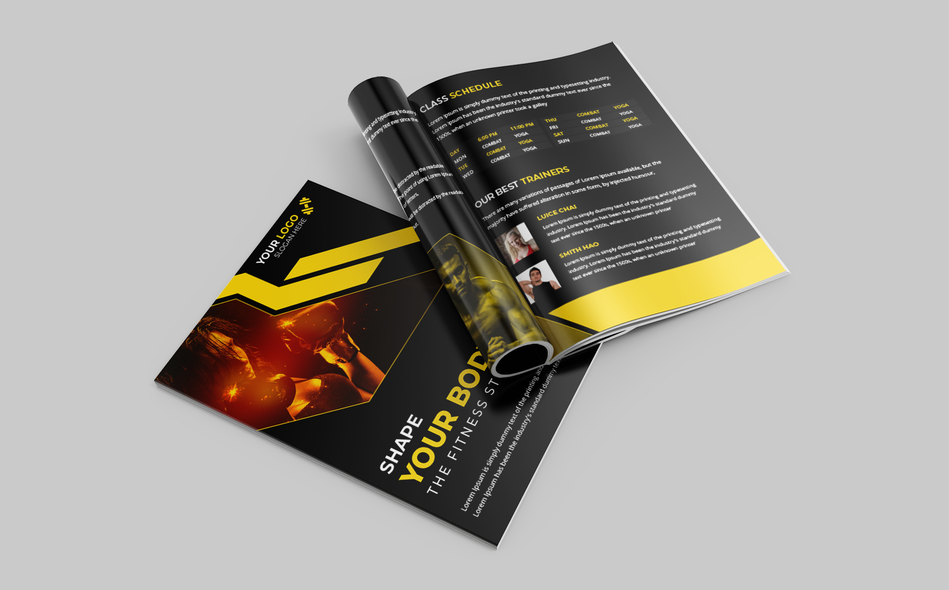 Download Фирменный стиль "Fitness Brochure - Corporate Identity Template" / Fitness Brochure - Corporate Identity Template - Фирменный стиль на тему графика pages brochure flyer profile creative template magazine leaflet corporate company unique catalog portfolio bifold fitness gym sports yoga exercise club