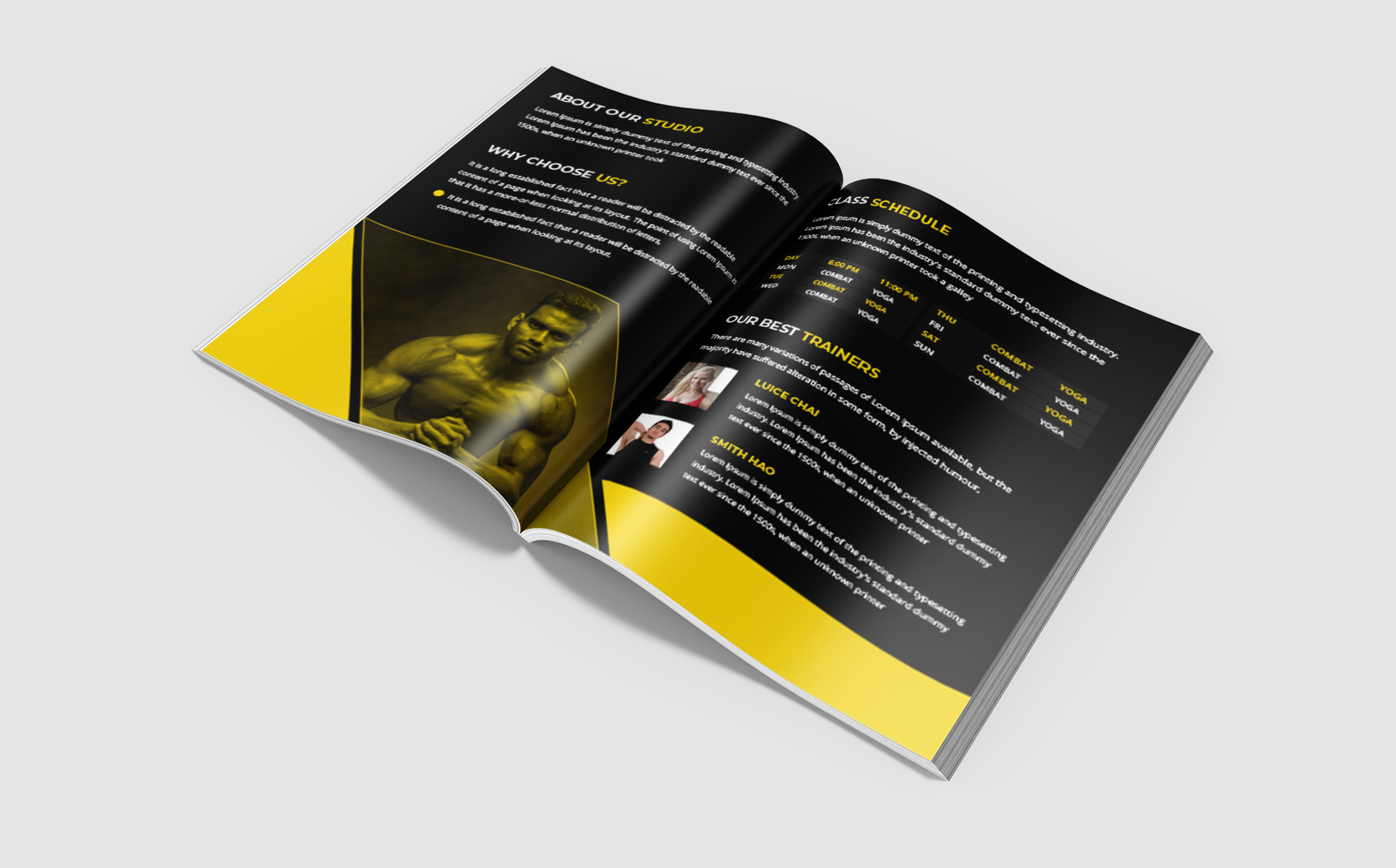 Download Фирменный стиль "Fitness Brochure - Corporate Identity Template" / Fitness Brochure - Corporate Identity Template - Фирменный стиль на тему графика pages brochure flyer profile creative template magazine leaflet corporate company unique catalog portfolio bifold fitness gym sports yoga exercise club