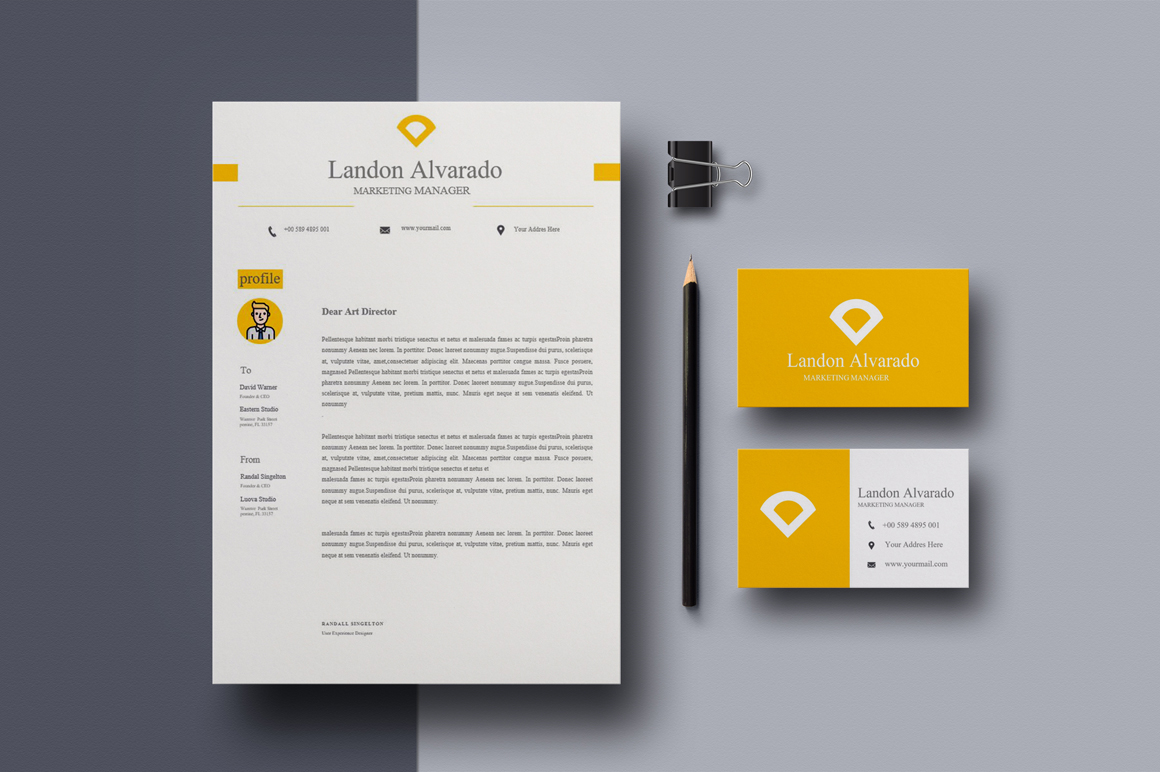 Download Резюме "Alvarado Resume Template" / Alvarado Resume Template - Резюме на тему графика resume cv creative clean word business card template corporate modern professional style alvarado ai psd