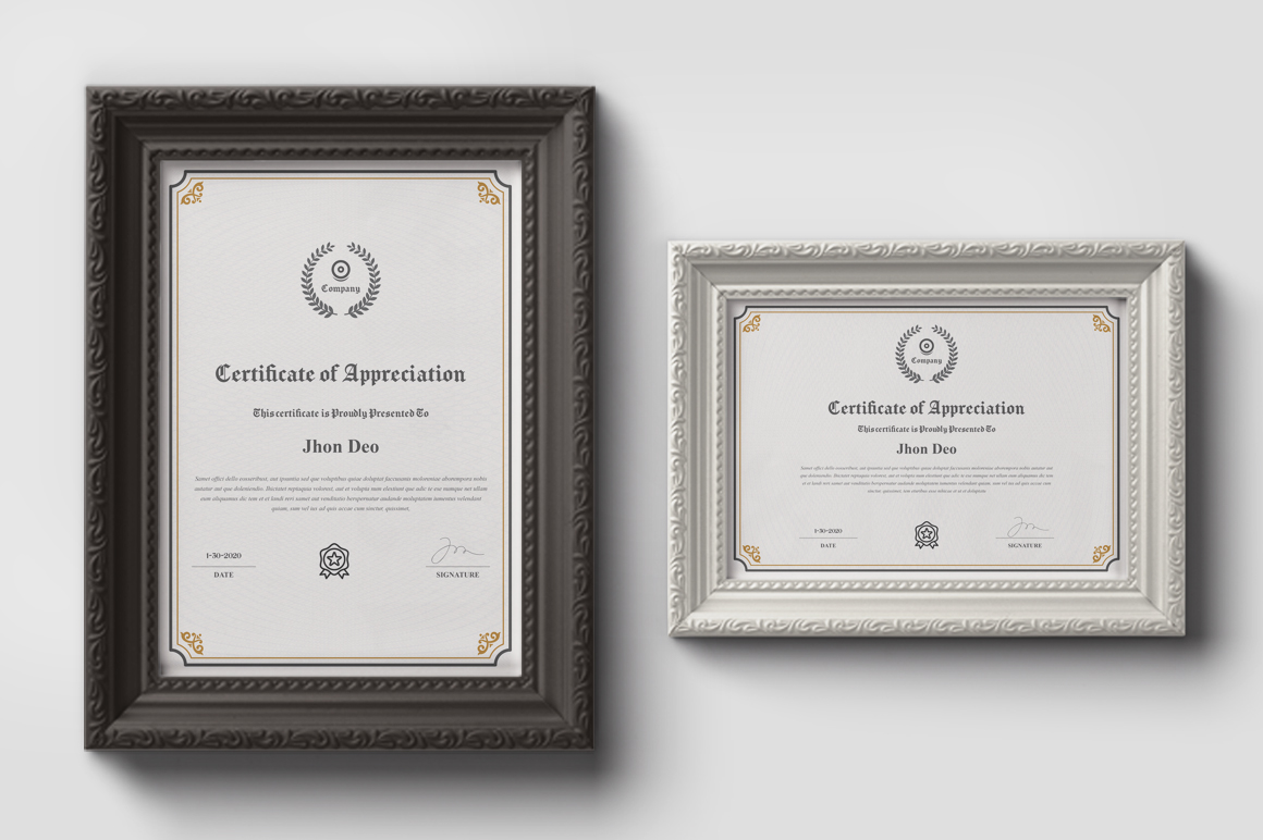 Download Шаблон сертификата "Corporate Company Certificate Template" / Corporate Company Certificate Template - Шаблон сертификата на тему графика 