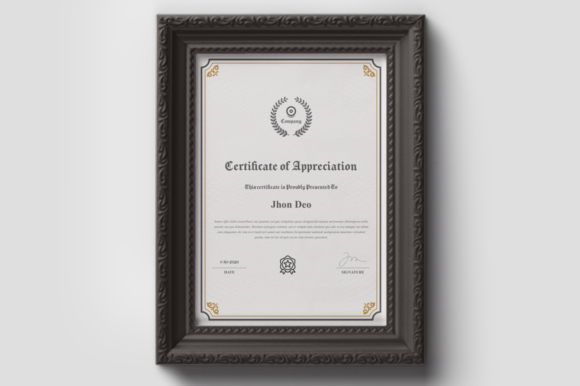 Download Шаблон сертификата "Corporate Company Certificate Template" / Corporate Company Certificate Template - Шаблон сертификата на тему графика 