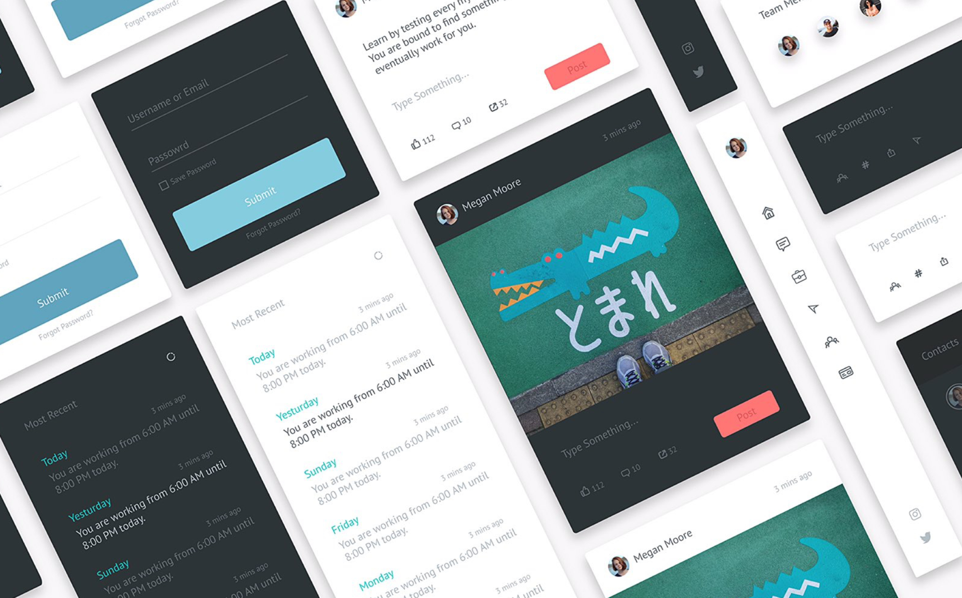 Download UI элементы "Essenti Social UI Elements" / Essenti Social UI Elements - UI элементы на тему графика adobe cc illustrator photoshop design interface user mobile webiste template