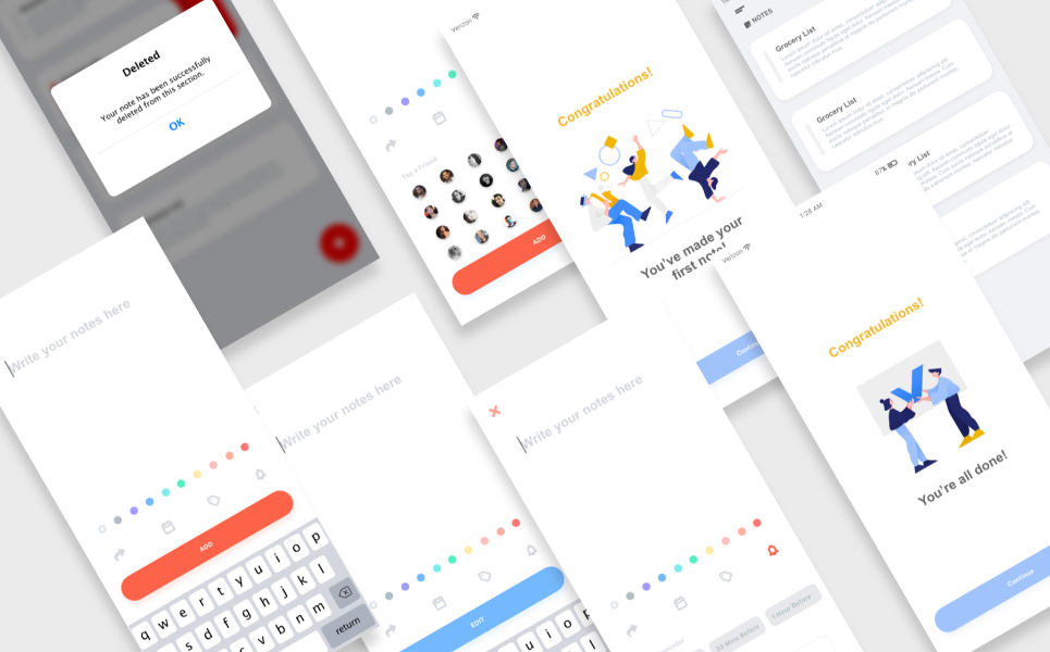 Download UI элементы "Beq Note Taker UI Design " / Beq Note Taker UI Design  - UI элементы на тему графика ui design ux adobe illustrator photoshop xd web app software flat modern cute