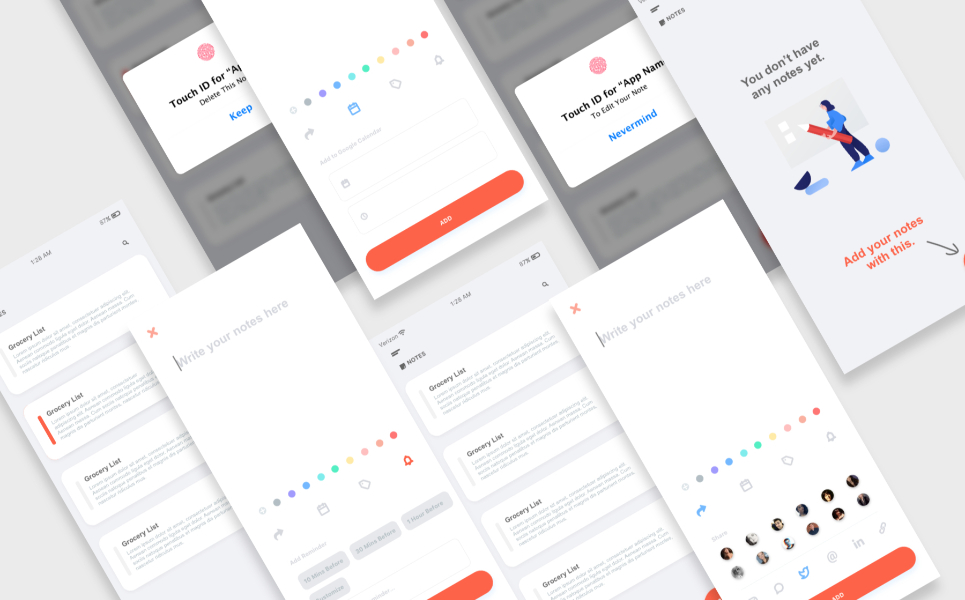Download UI элементы "Beq Note Taker UI Design " / Beq Note Taker UI Design  - UI элементы на тему графика ui design ux adobe illustrator photoshop xd web app software flat modern cute