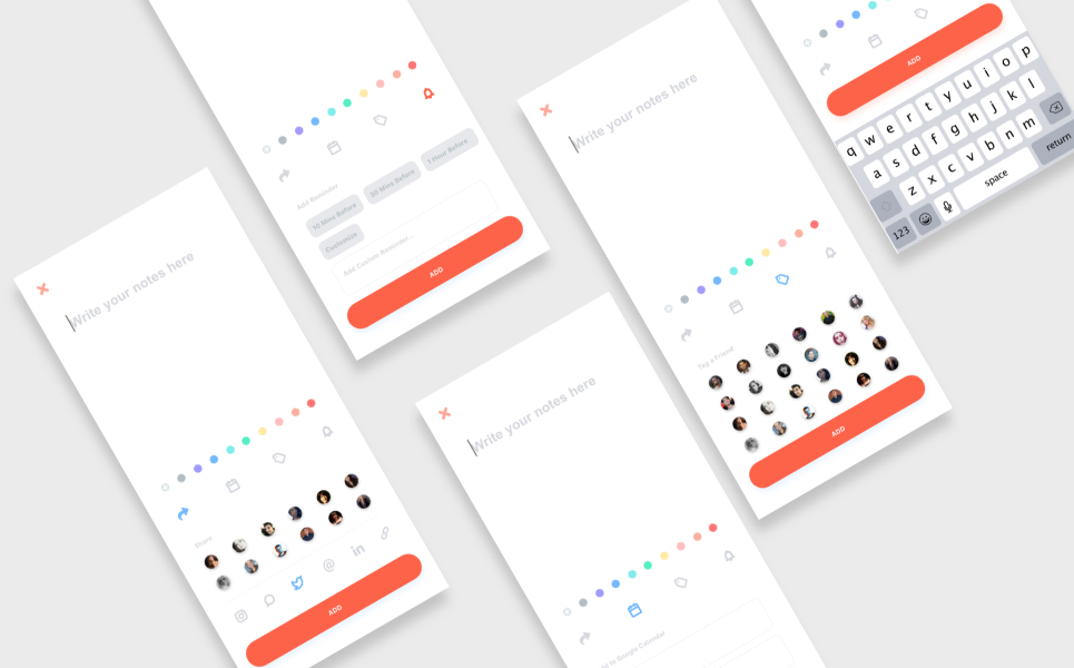 Download UI элементы "Beq Note Taker UI Design " / Beq Note Taker UI Design  - UI элементы на тему графика ui design ux adobe illustrator photoshop xd web app software flat modern cute