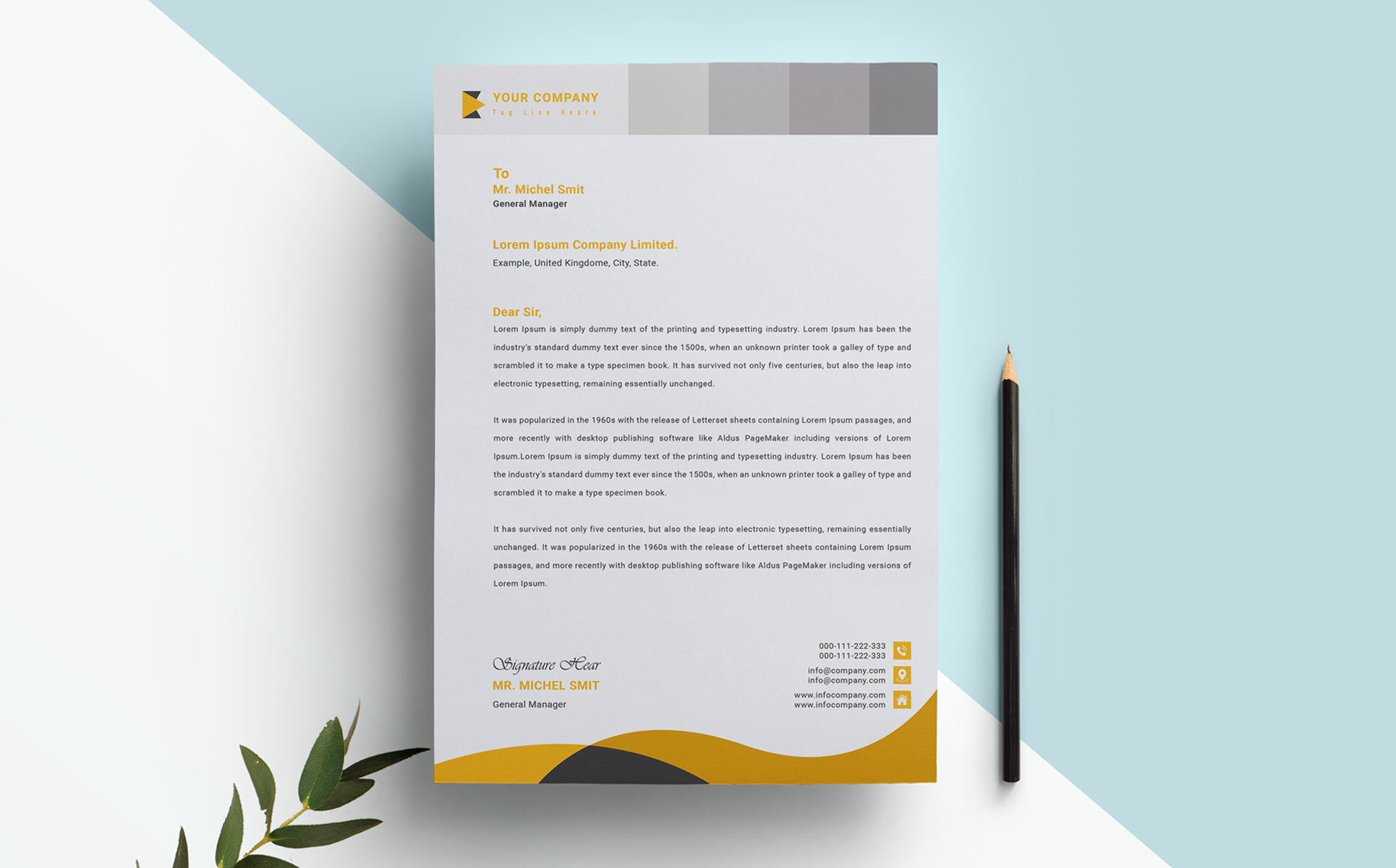 Download Фирменный стиль "Letterhead - Corporate Identity Template" / Letterhead - Corporate Identity Template - Фирменный стиль на тему графика brand branding business letterhead clean corporate identity creative dark design pad templateundefined
