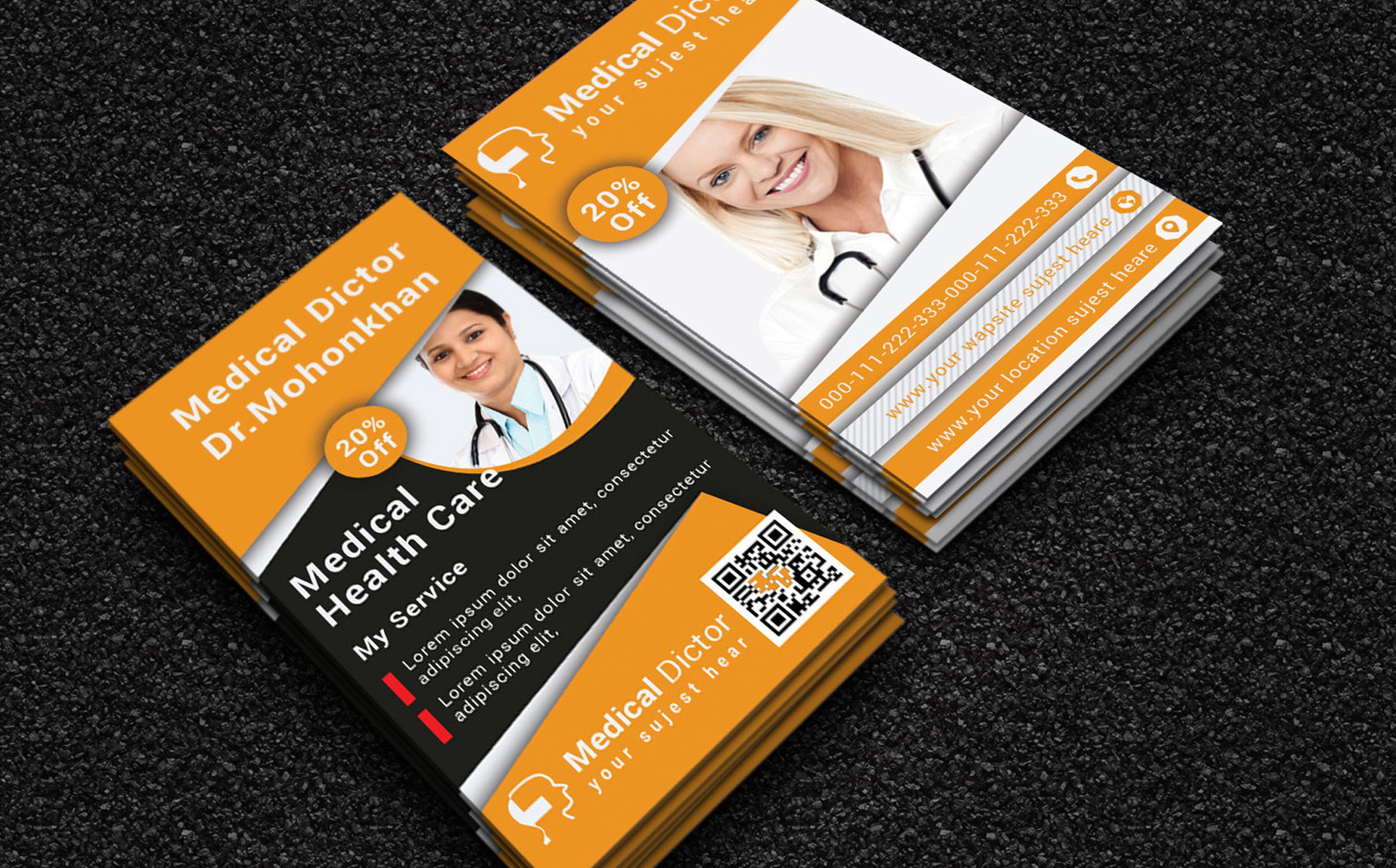 Download Фирменный стиль "Medical Business card - Corporate Identity Template" / Medical Business card - Corporate Identity Template - Фирменный стиль на тему графика care clean clinic clinical colorful corporate creative dentist design health heart horizontal hospital medical modern multipurpose neurology orthopedics patient people