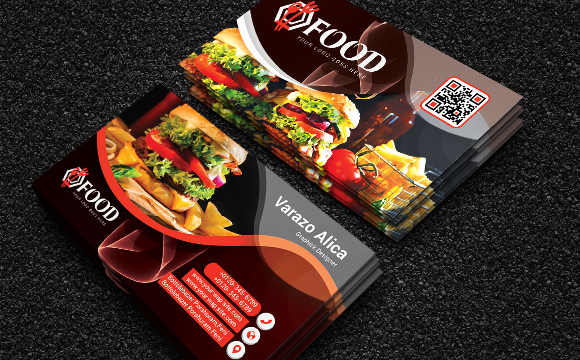 Download Фирменный стиль "Restaurant Business card - Corporate Identity Template" / Restaurant Business card - Corporate Identity Template - Фирменный стиль на тему графика burger business card chef coffee corporate creative dj drink dvd fast food flyer modern night party photography pizza restaurant business