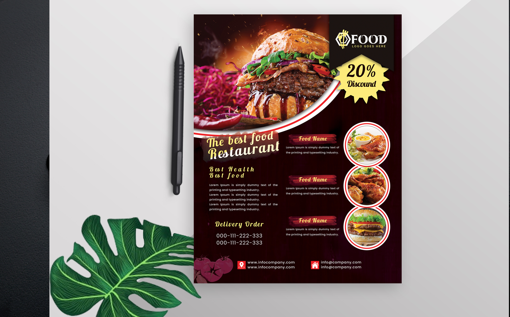 Download Фирменный стиль "Restaurant Flyer Design - Corporate Identity Template" / Restaurant Flyer Design - Corporate Identity Template - Фирменный стиль на тему графика bakery flyer bbg burger cafe cake dinner fast food menu lunch pizza restaurant
