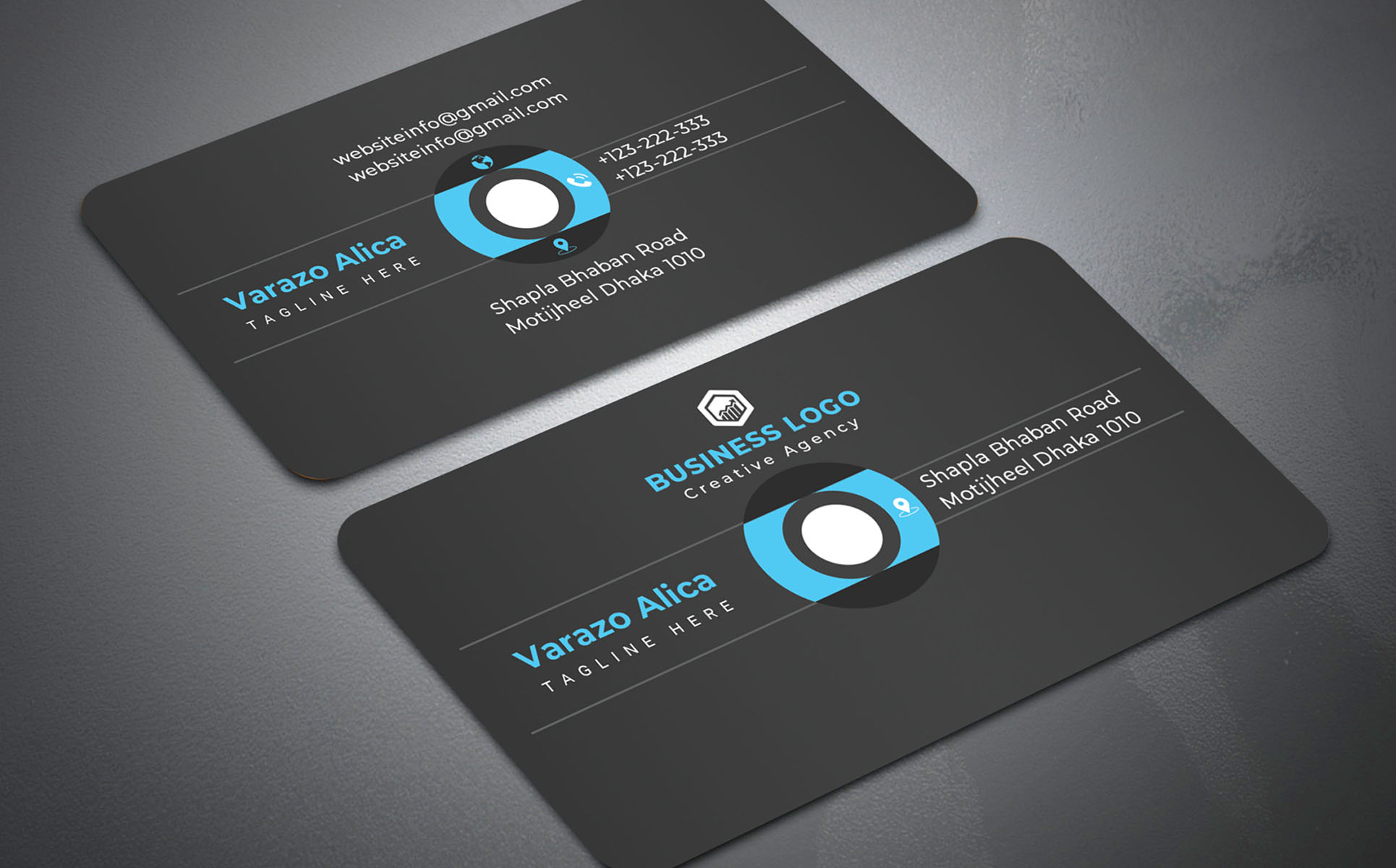 Download Фирменный стиль "Creative Business Card - Corporate Identity Template" / Creative Business Card - Corporate Identity Template - Фирменный стиль black,blue,business,card,design,clean,corporate,creative,cyan,orange,personal,photoshop,template,print,red,simple,stylish,trendy,elegant,geniuspoint