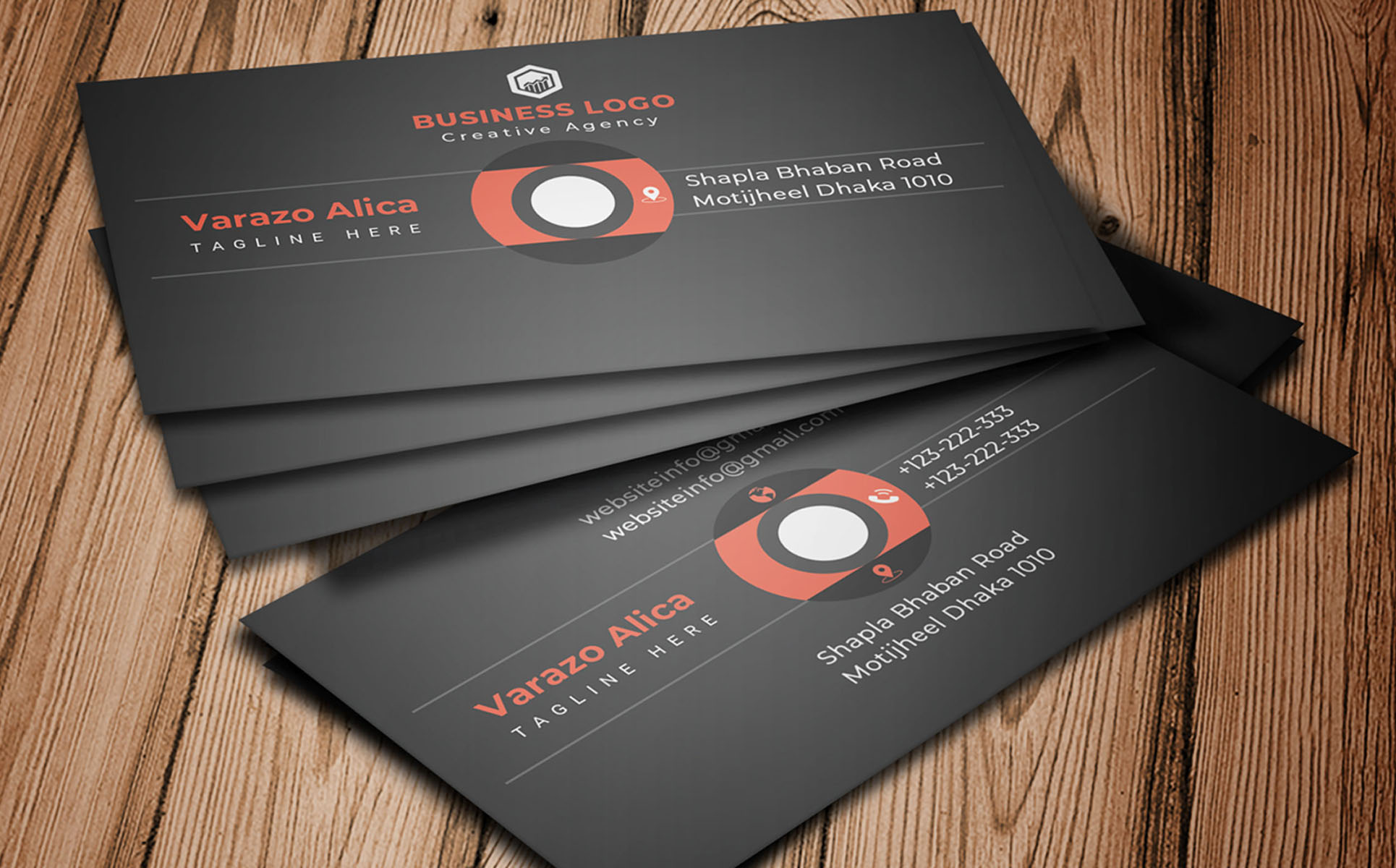 Download Фирменный стиль "Creative Business Card - Corporate Identity Template" / Creative Business Card - Corporate Identity Template - Фирменный стиль black,blue,business,card,design,clean,corporate,creative,cyan,orange,personal,photoshop,template,print,red,simple,stylish,trendy,elegant,geniuspoint