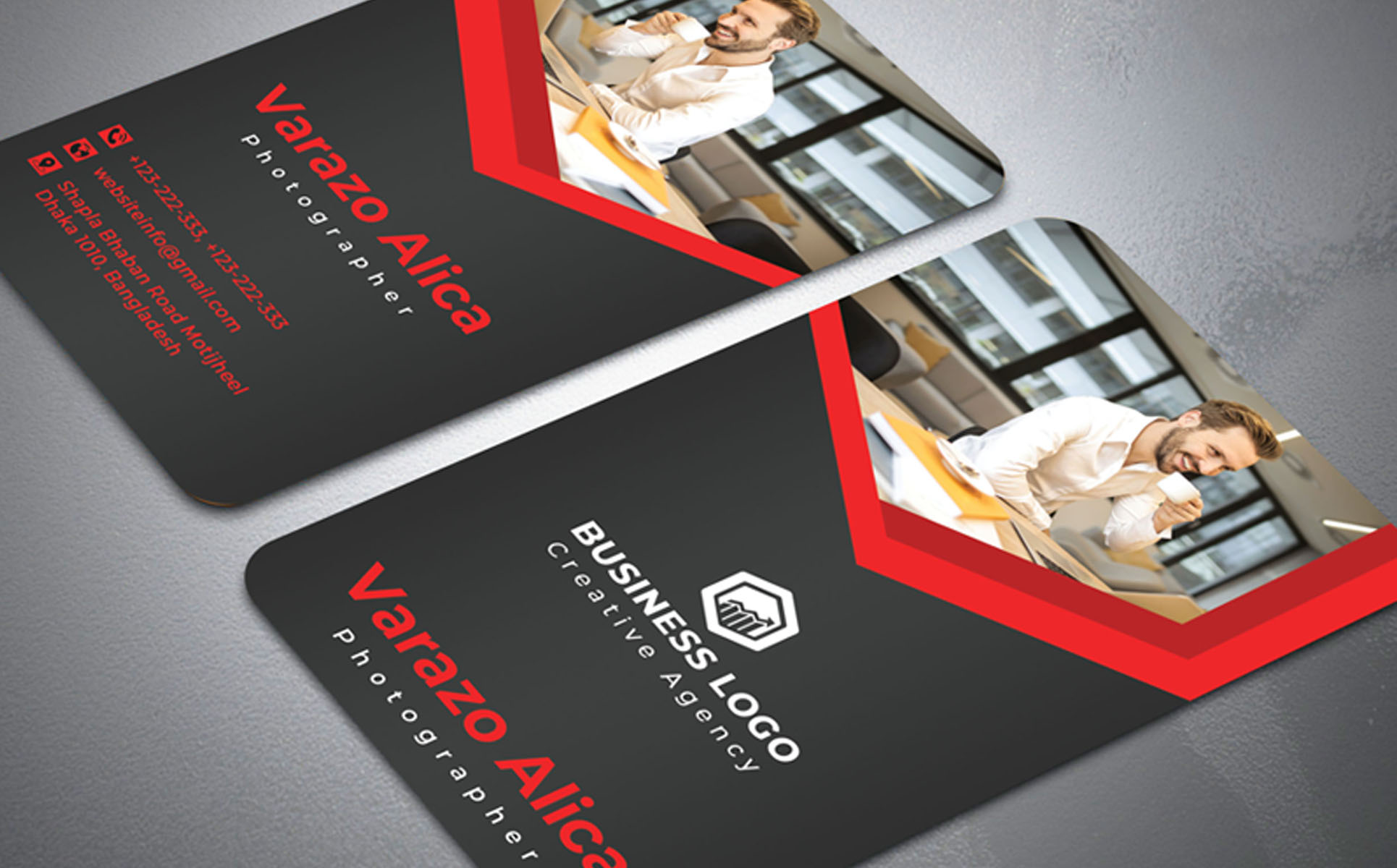 Download Фирменный стиль "Creative Business card - Corporate Identity Template" / Creative Business card - Corporate Identity Template - Фирменный стиль на тему графика black,blue,business,card,design,clean,corporate,creative,cyan,orange,personal,photoshop,template,print,red,simple,stylish,trendy,elegant,geniuspoint