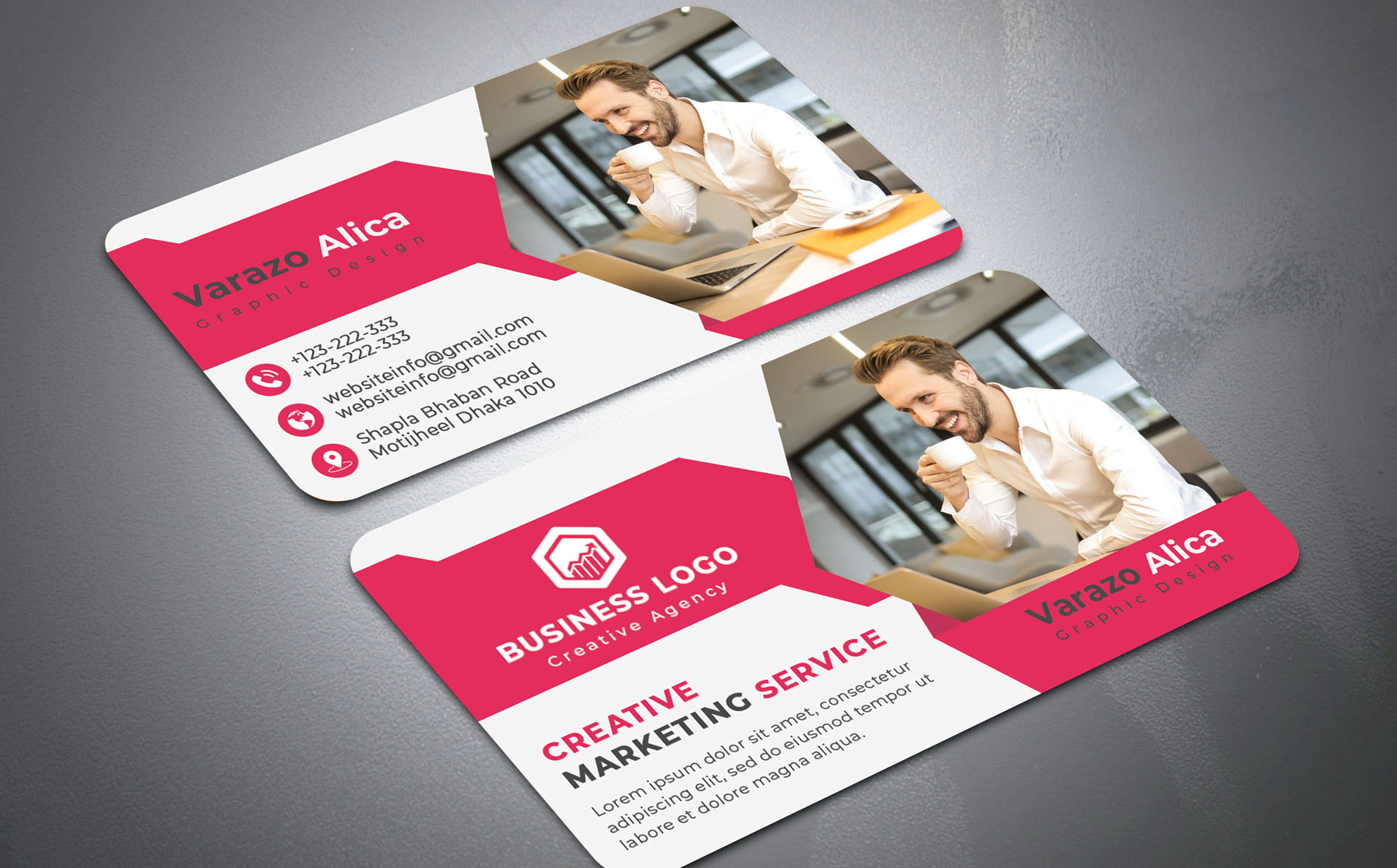 Download Фирменный стиль "Creative Business Card - Corporate Identity Template" / Creative Business Card - Corporate Identity Template - Фирменный стиль на тему графика blue,bright,business,clean,corporate,creative,design,studio,designer,elegant,formal,green,magenta,personal,professional,web,white