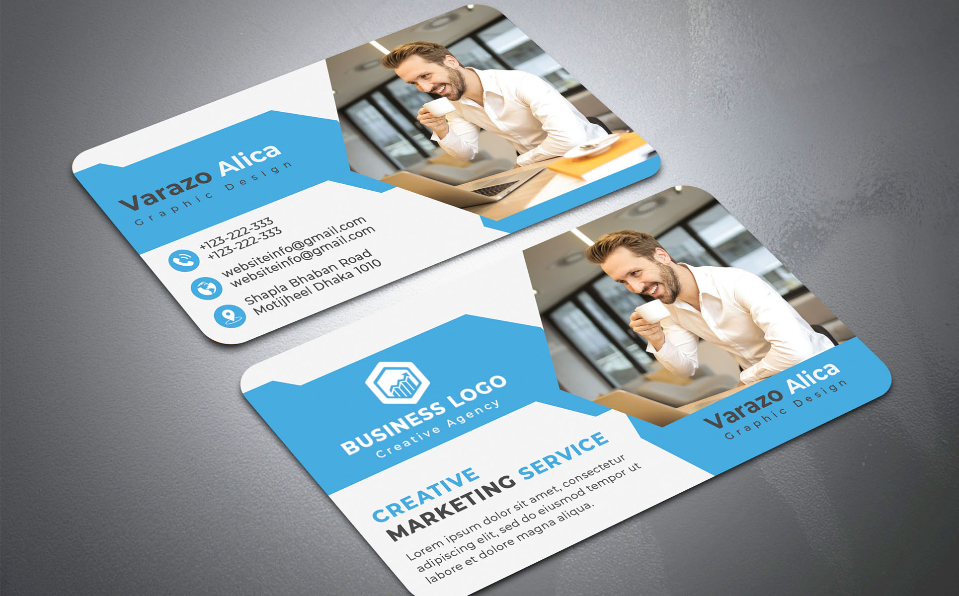 Download Фирменный стиль "Creative Business Card - Corporate Identity Template" / Creative Business Card - Corporate Identity Template - Фирменный стиль на тему графика blue,bright,business,clean,corporate,creative,design,studio,designer,elegant,formal,green,magenta,personal,professional,web,white