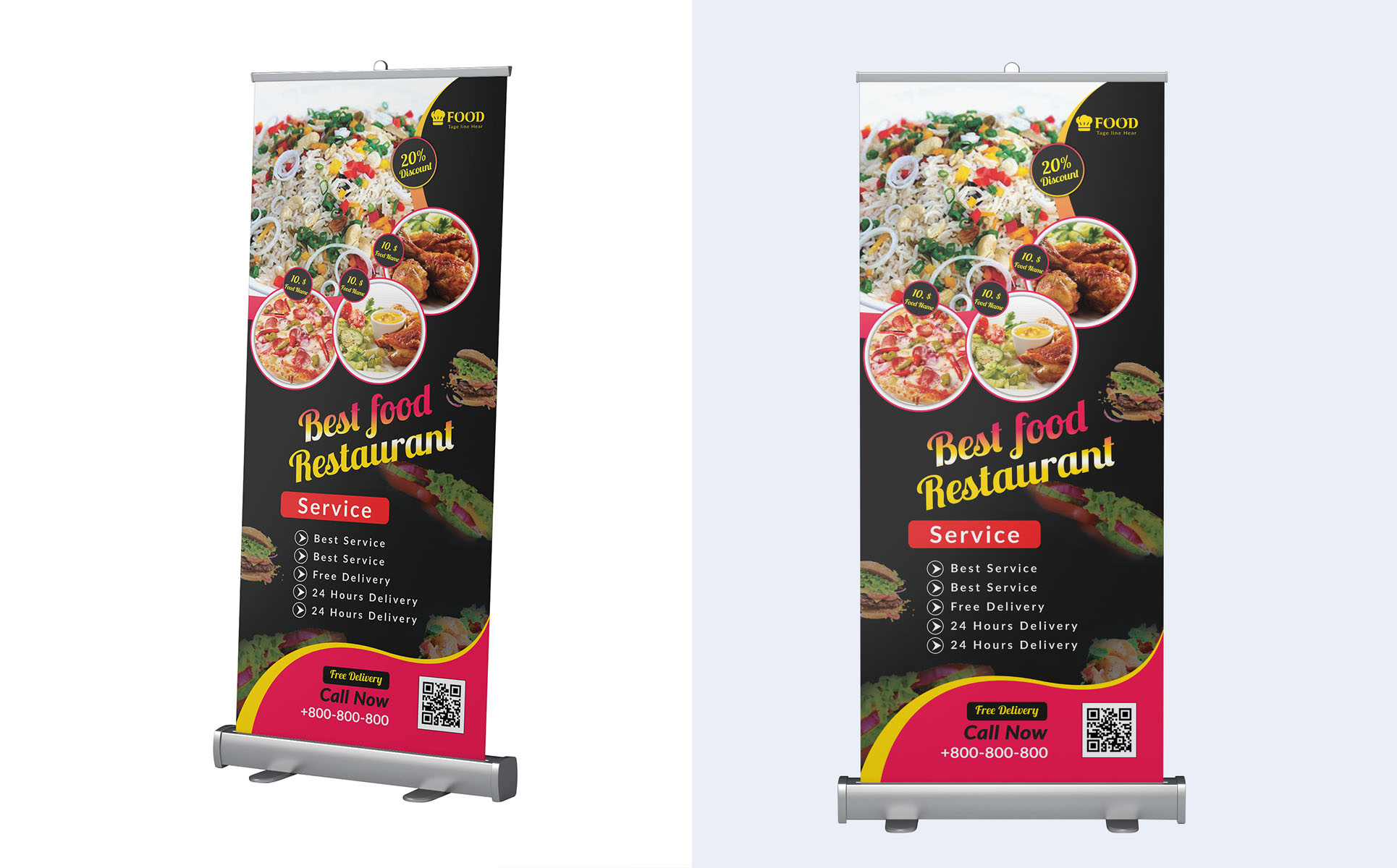 Download Фирменный стиль "Restaurant Roll up Banner - Corporate Identity Template" / Restaurant Roll up Banner - Corporate Identity Template - Фирменный стиль на тему графика ad,advert,banner,banners,bar,burger,cheese,delicious,design,dinner,discount,fire,flame,flyer,food,fries,graphics,grill,hot,lunch