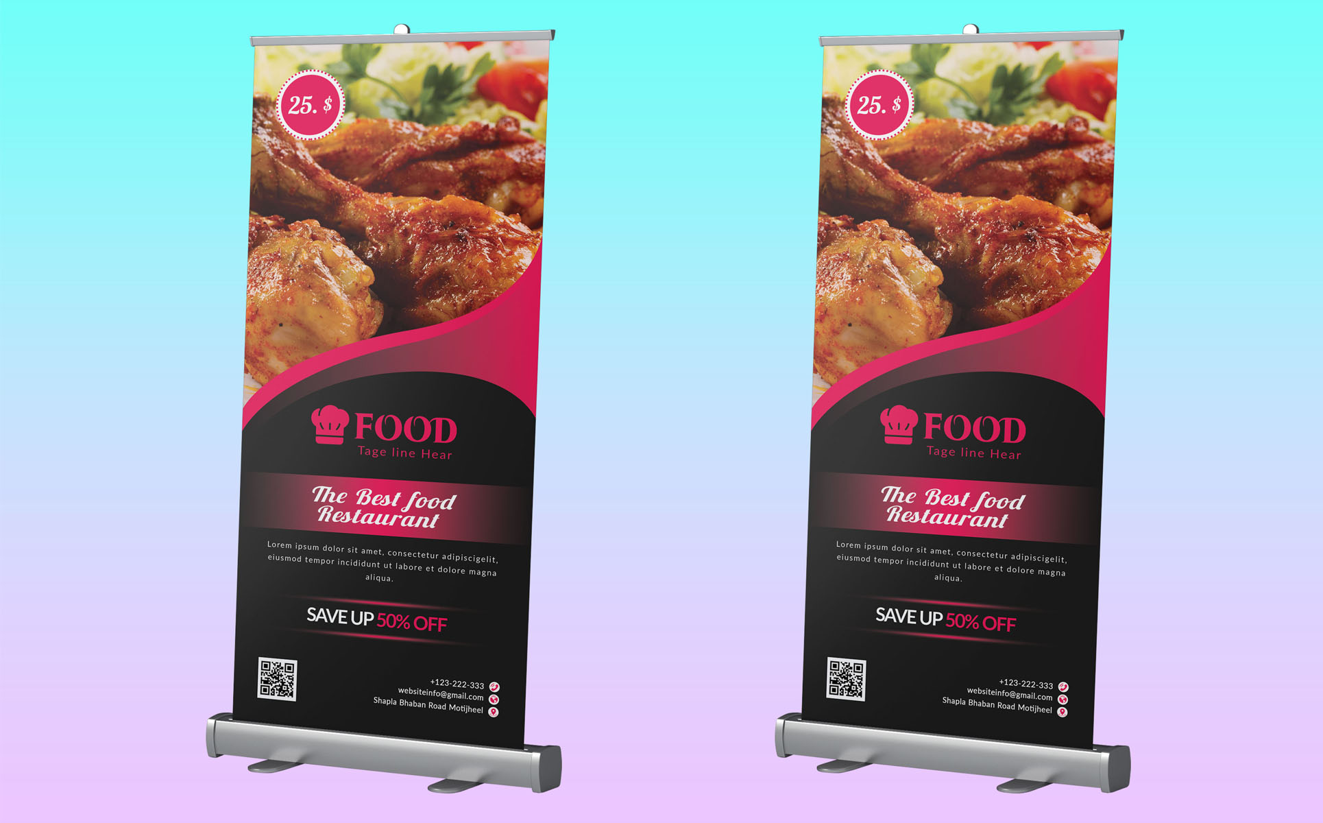 Download Фирменный стиль "Restaurant Roll up Banner - Corporate Identity Template" / Restaurant Roll up Banner - Corporate Identity Template - Фирменный стиль на тему графика advertising,banner,stand,template,banners,business,clean,commerce,corporate,creative,delicious,drink,fast,food,promotion,indoor,modern,multipurpose,outdoor,print