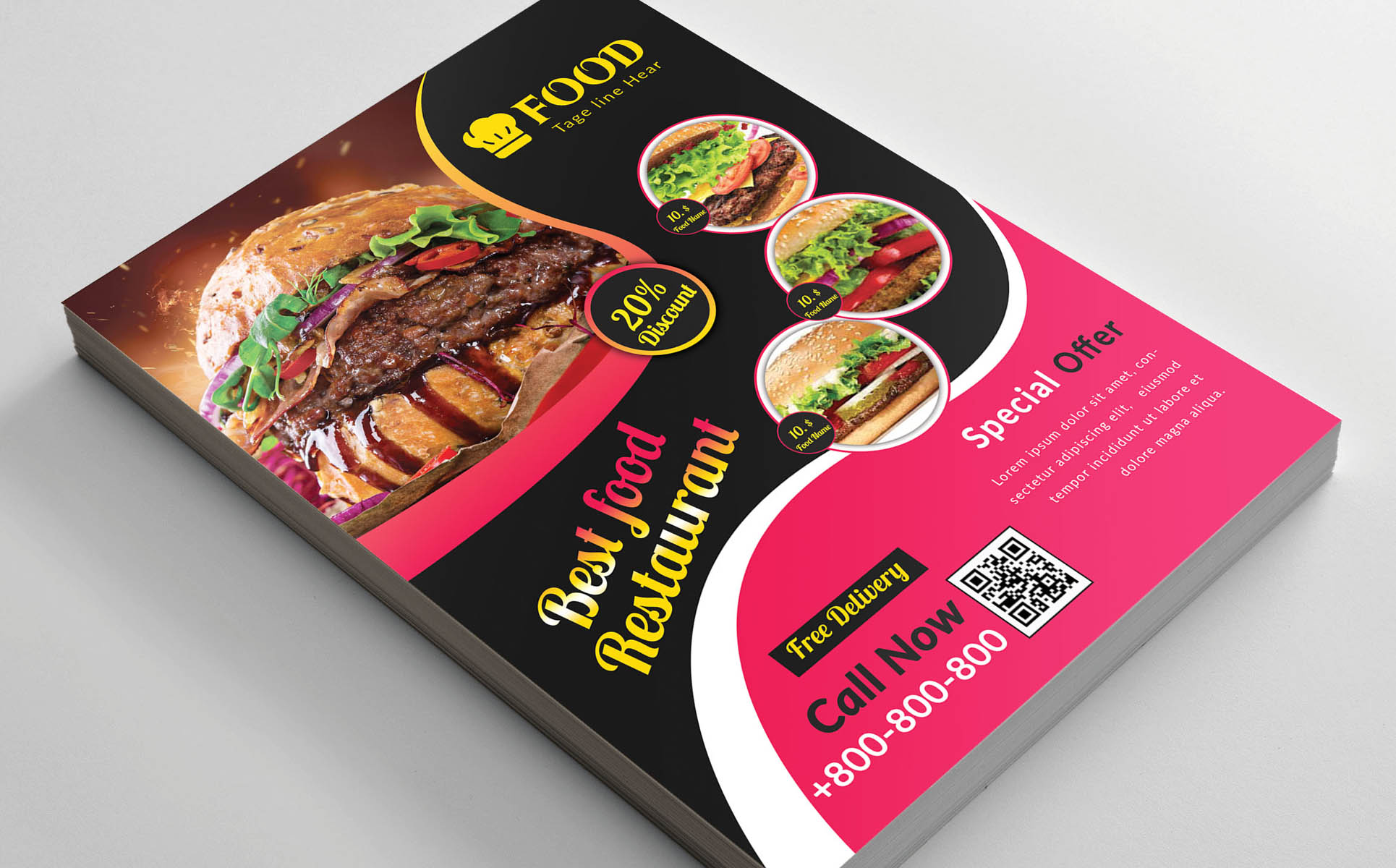 Download Фирменный стиль "Restaurant flyer - Corporate Identity Template" / Restaurant flyer - Corporate Identity Template - Фирменный стиль на тему графика bakery,flyer,bbg,burger,cafe,cake,dinner,fast,food,menu,lunch,pizza,restaurant,beverage,delicious,dessert,drink,fast-food,meat,promotion