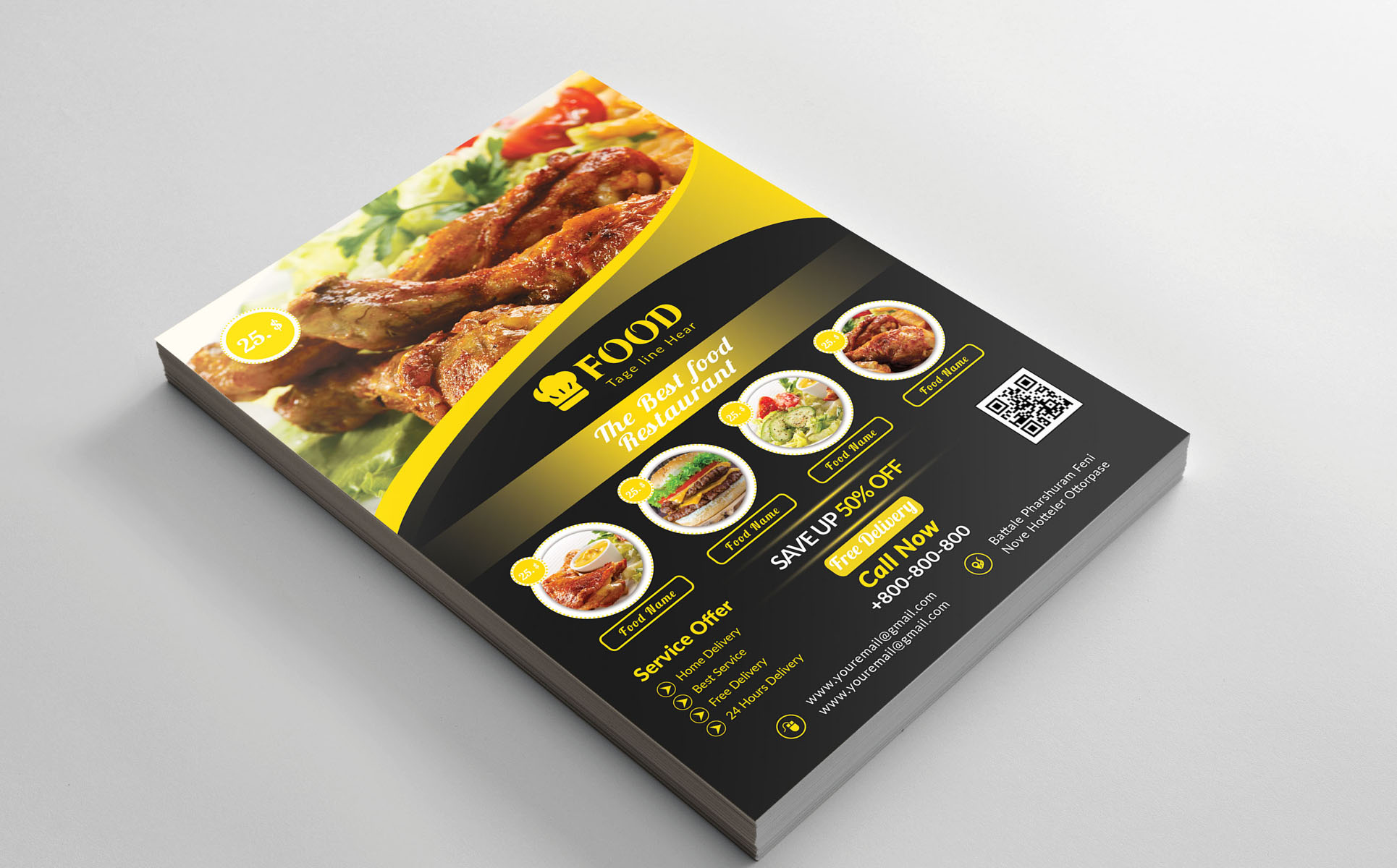 Download Фирменный стиль "Restaurant Flyer Design - Corporate Identity Template" / Restaurant Flyer Design - Corporate Identity Template - Фирменный стиль на тему графика bakery,flyer,bbg,burger,cafe,cake,dinner,fast,food,menu,lunch,pizza,restaurant