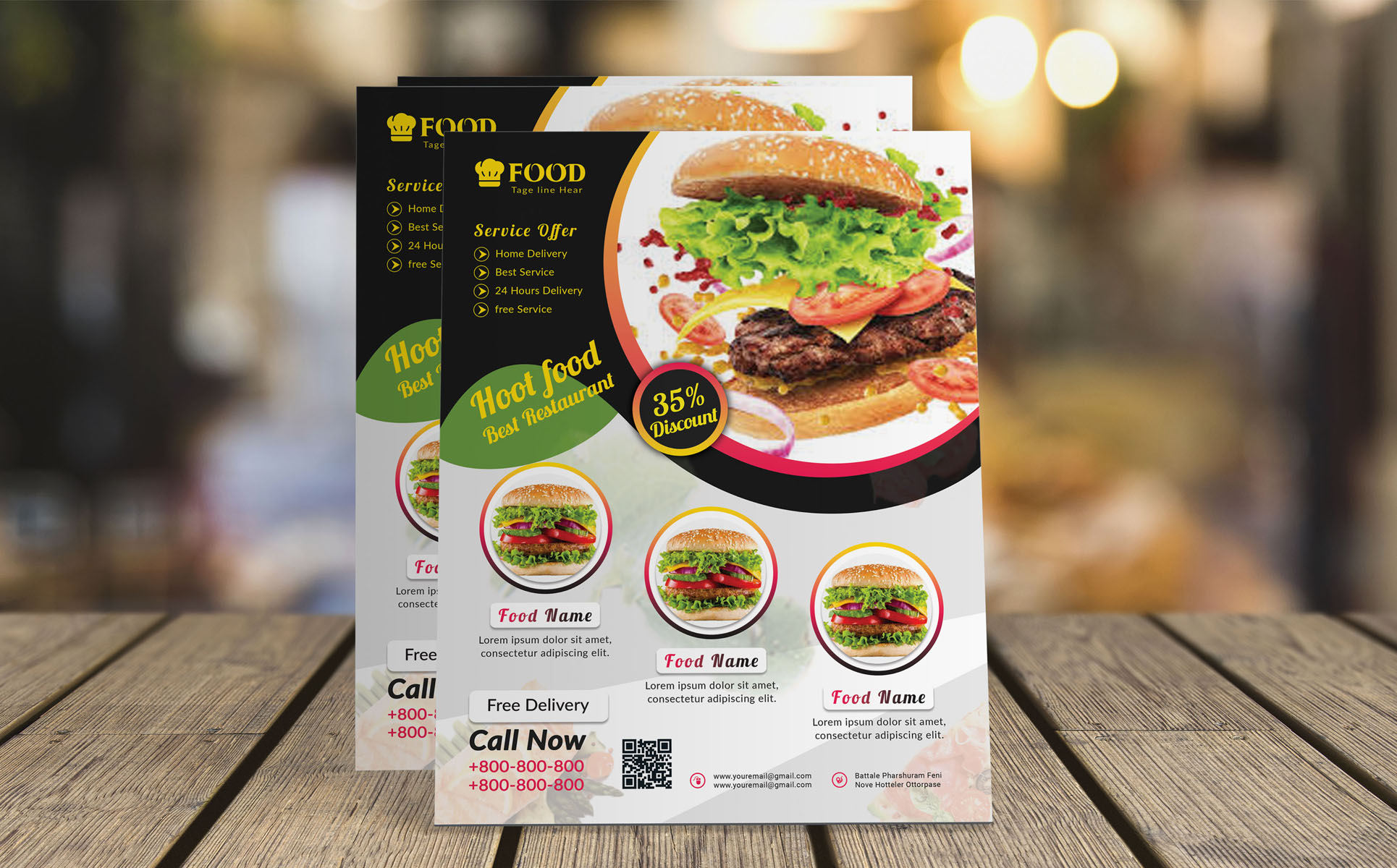 Download Фирменный стиль "Restaurant Flyer Design - Corporate Identity Template" / Restaurant Flyer Design - Corporate Identity Template - Фирменный стиль на тему графика bakery,flyer,bbg,burger,cafe,cake,dinner,fast,food,menu,lunch,pizza,restaurant